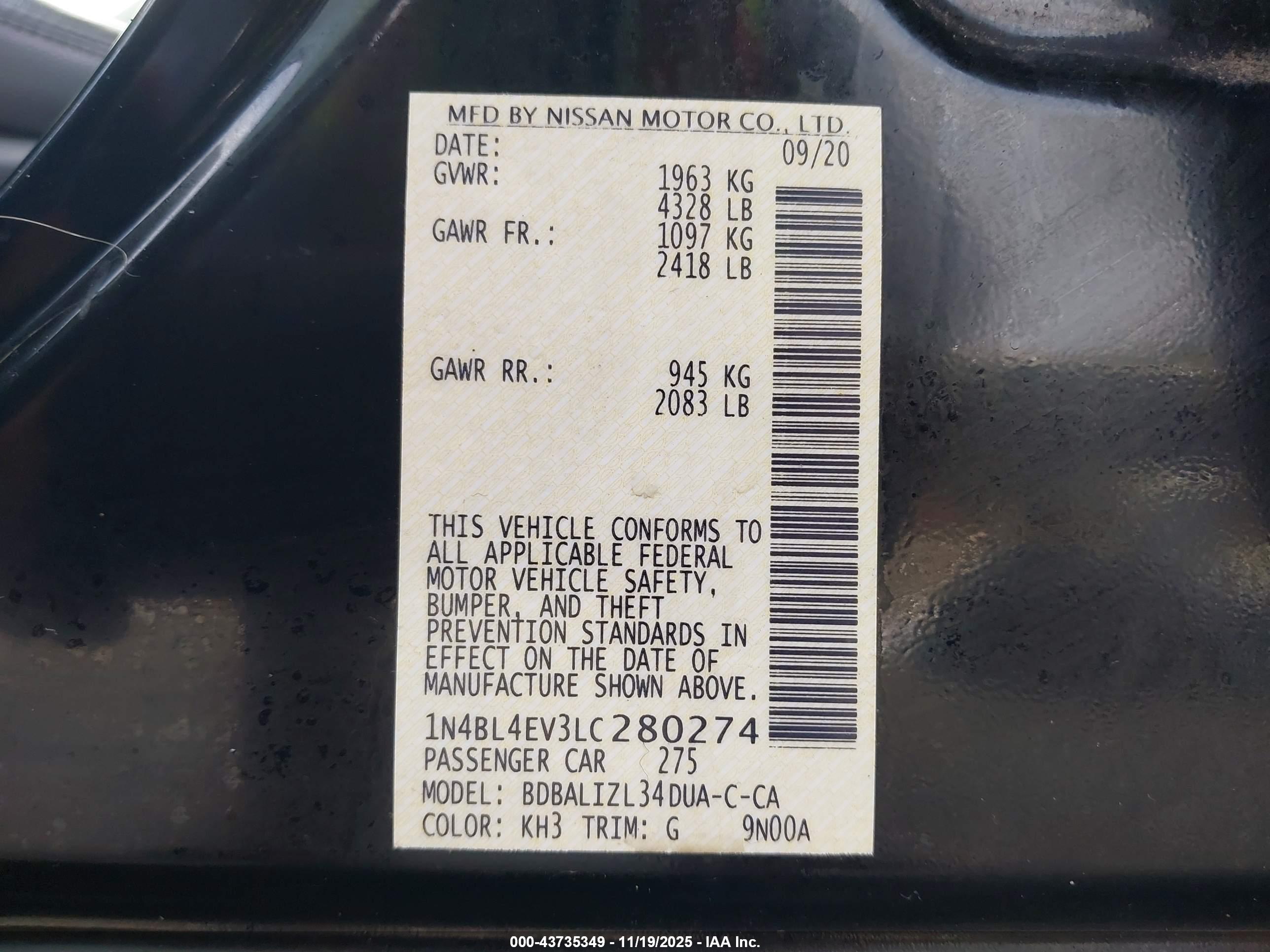 NISSAN ALTIMA image 9