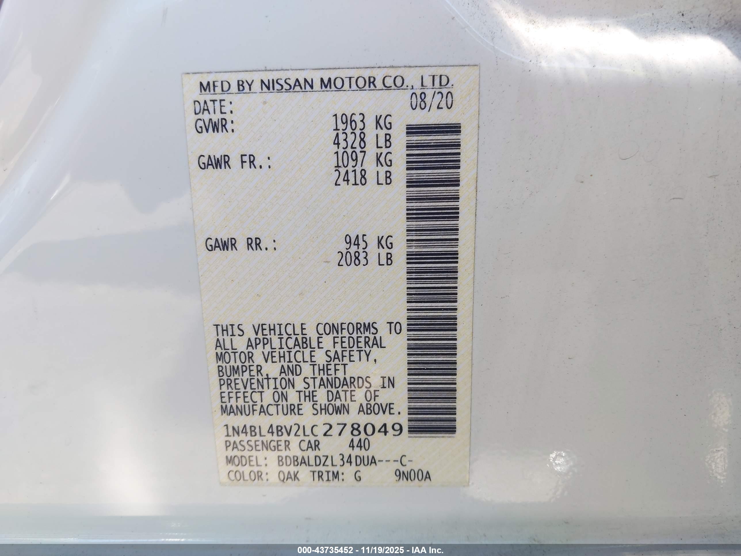 NISSAN ALTIMA image 9