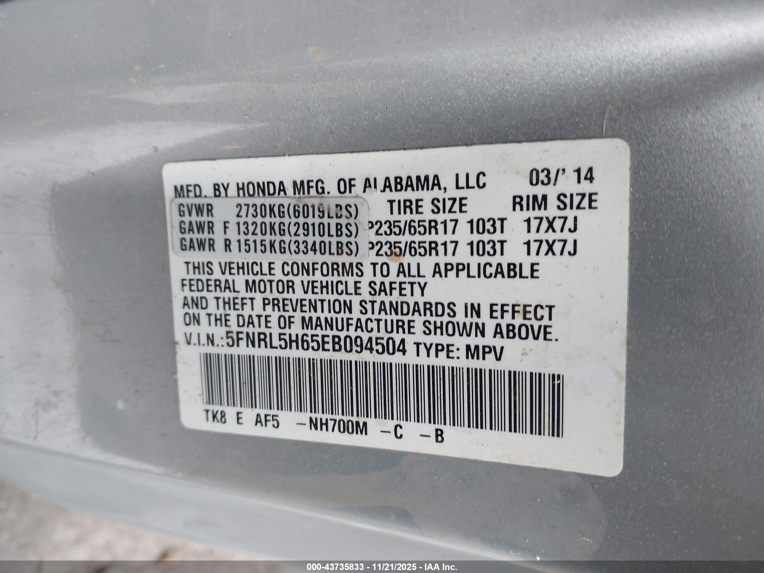 HONDA ODYSSEY image 9