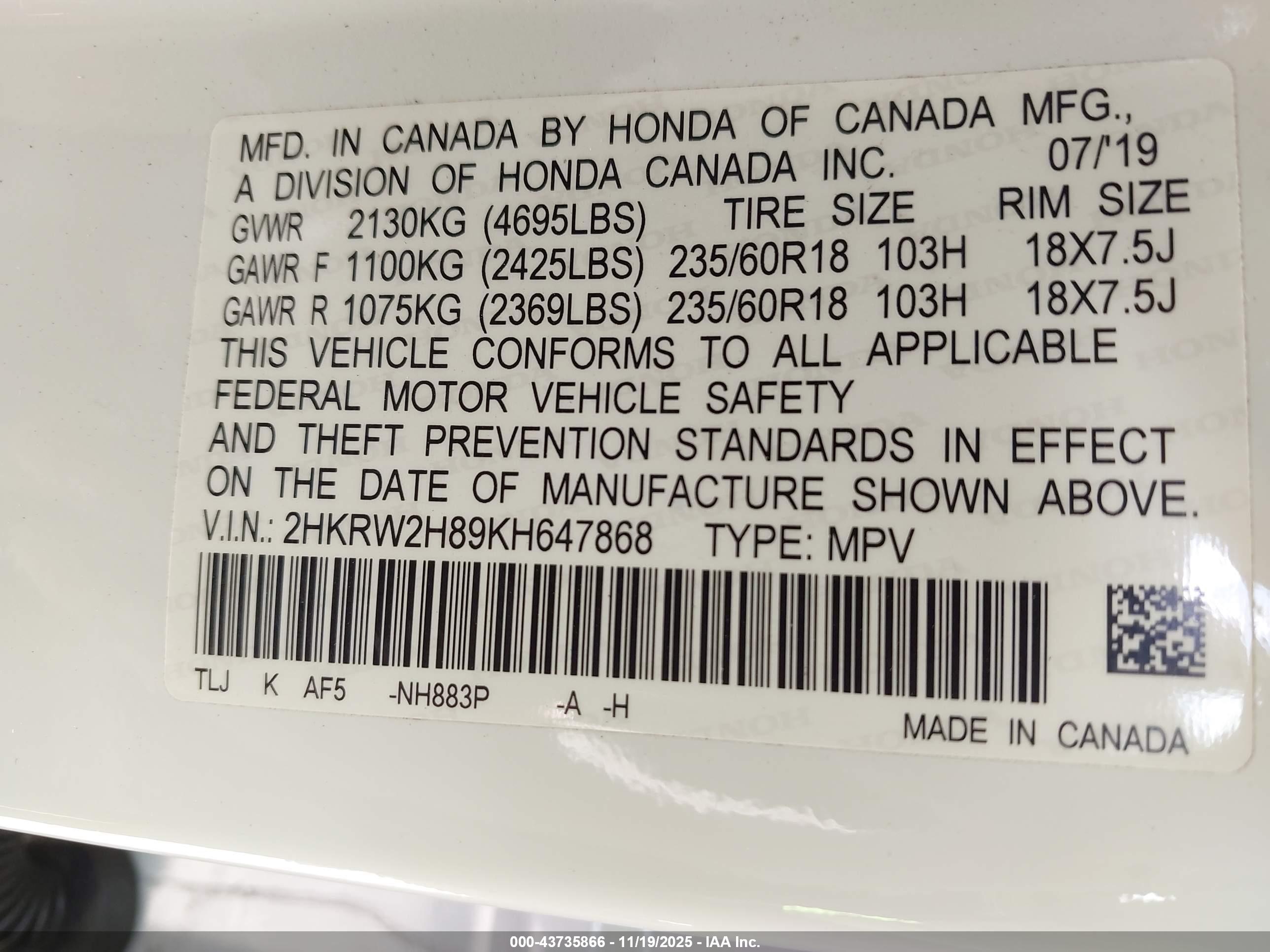 HONDA CR-V image 9