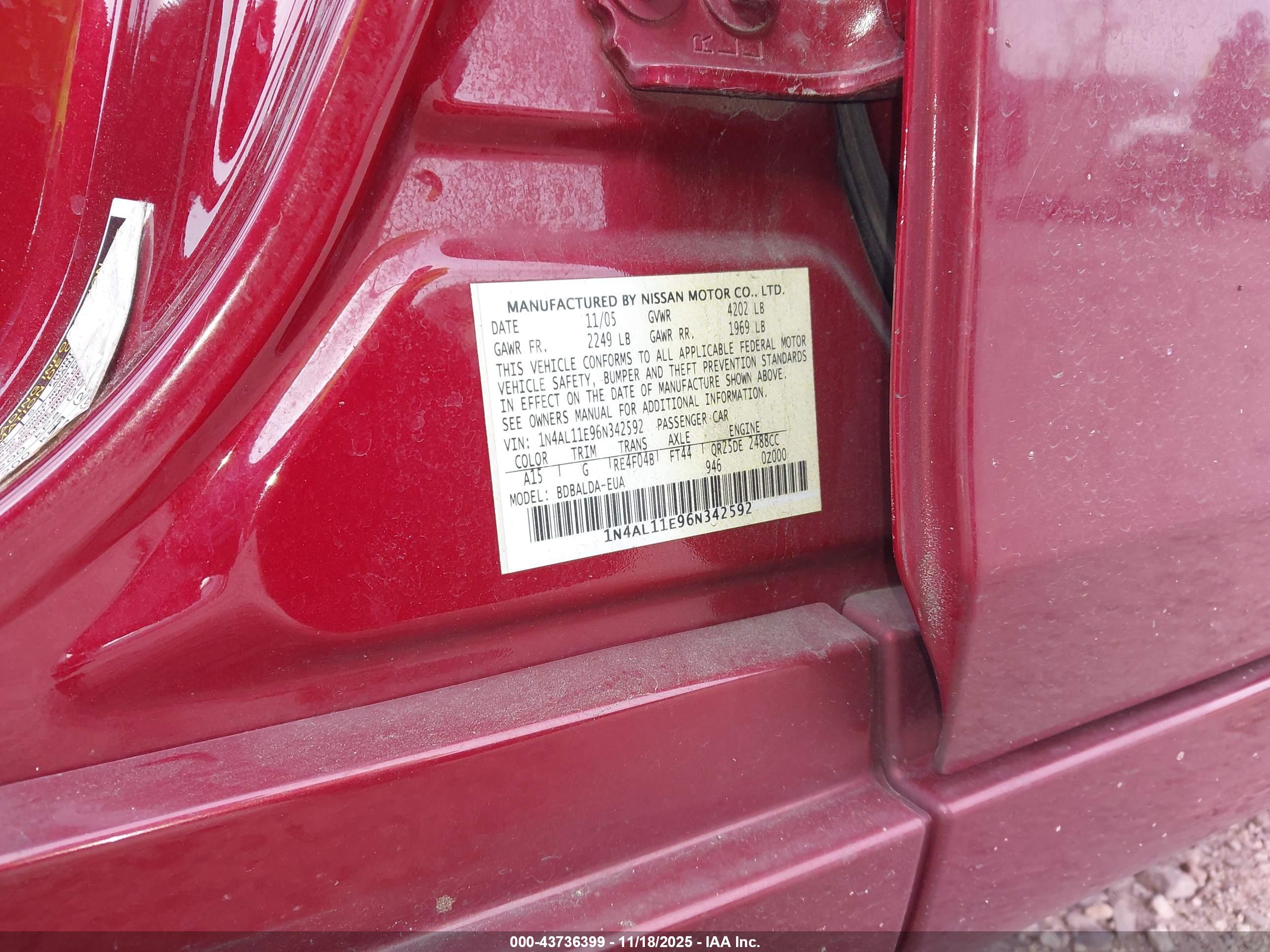 NISSAN ALTIMA image 9