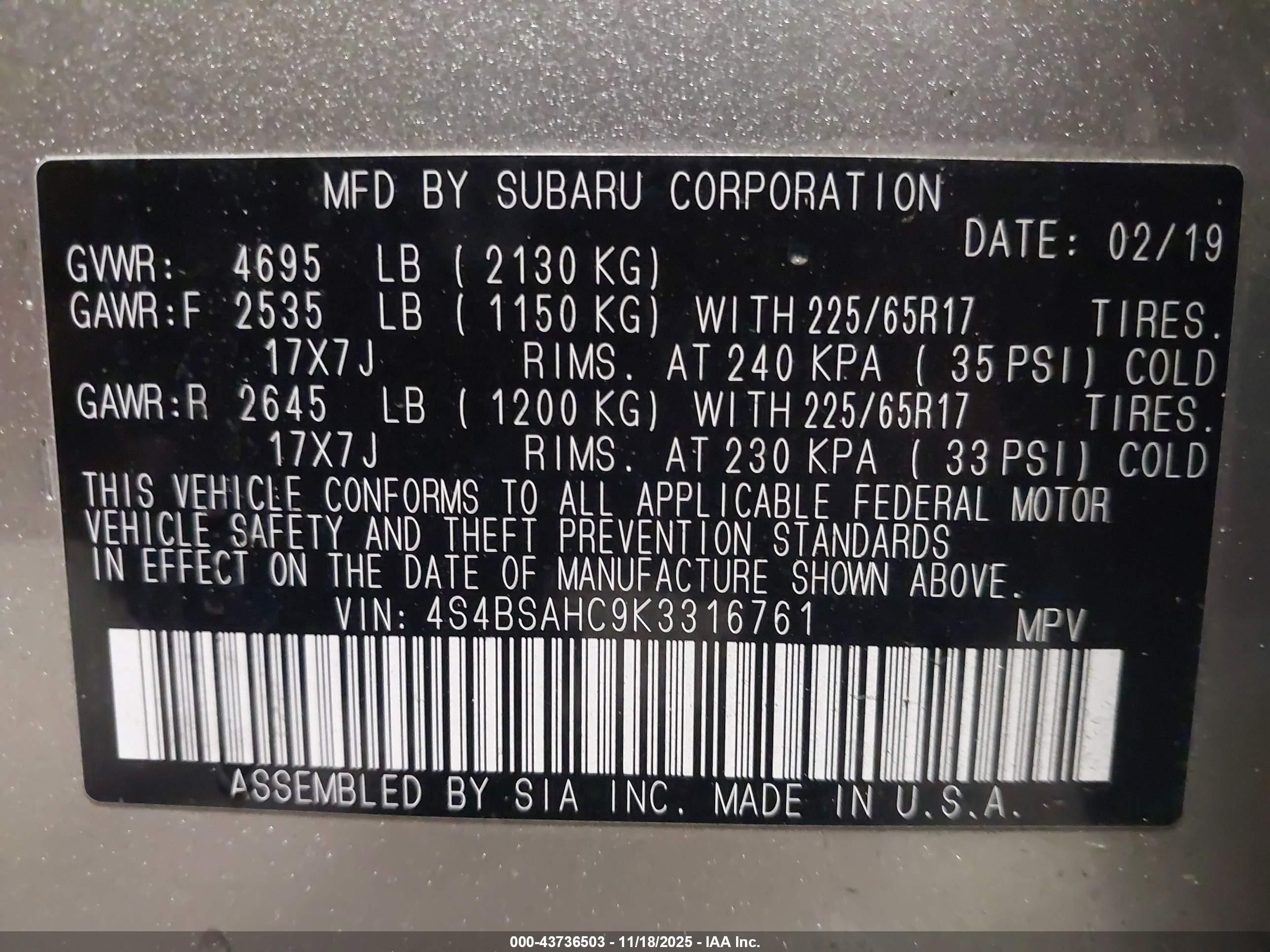 SUBARU OUTBACK image 9