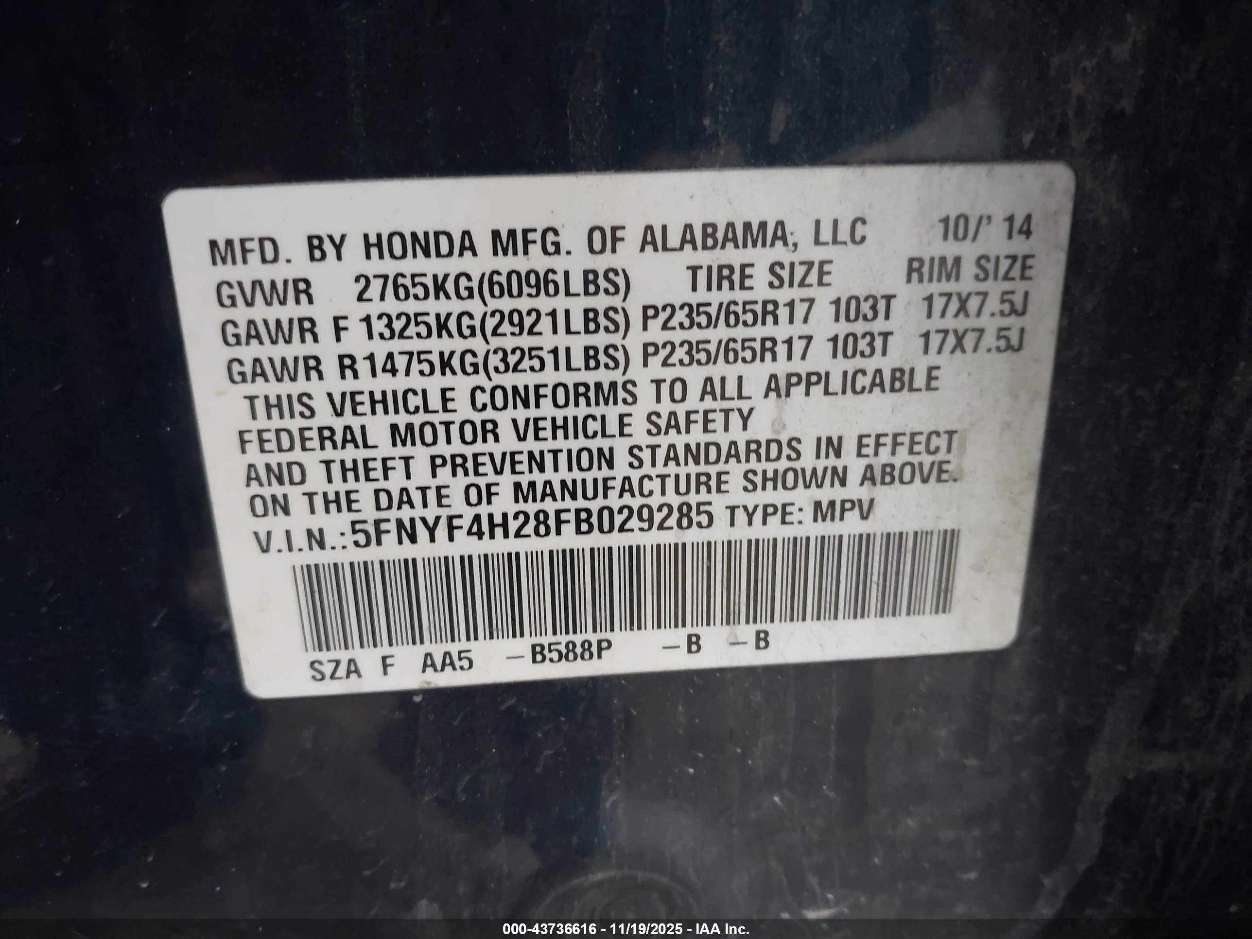HONDA PILOT image 9