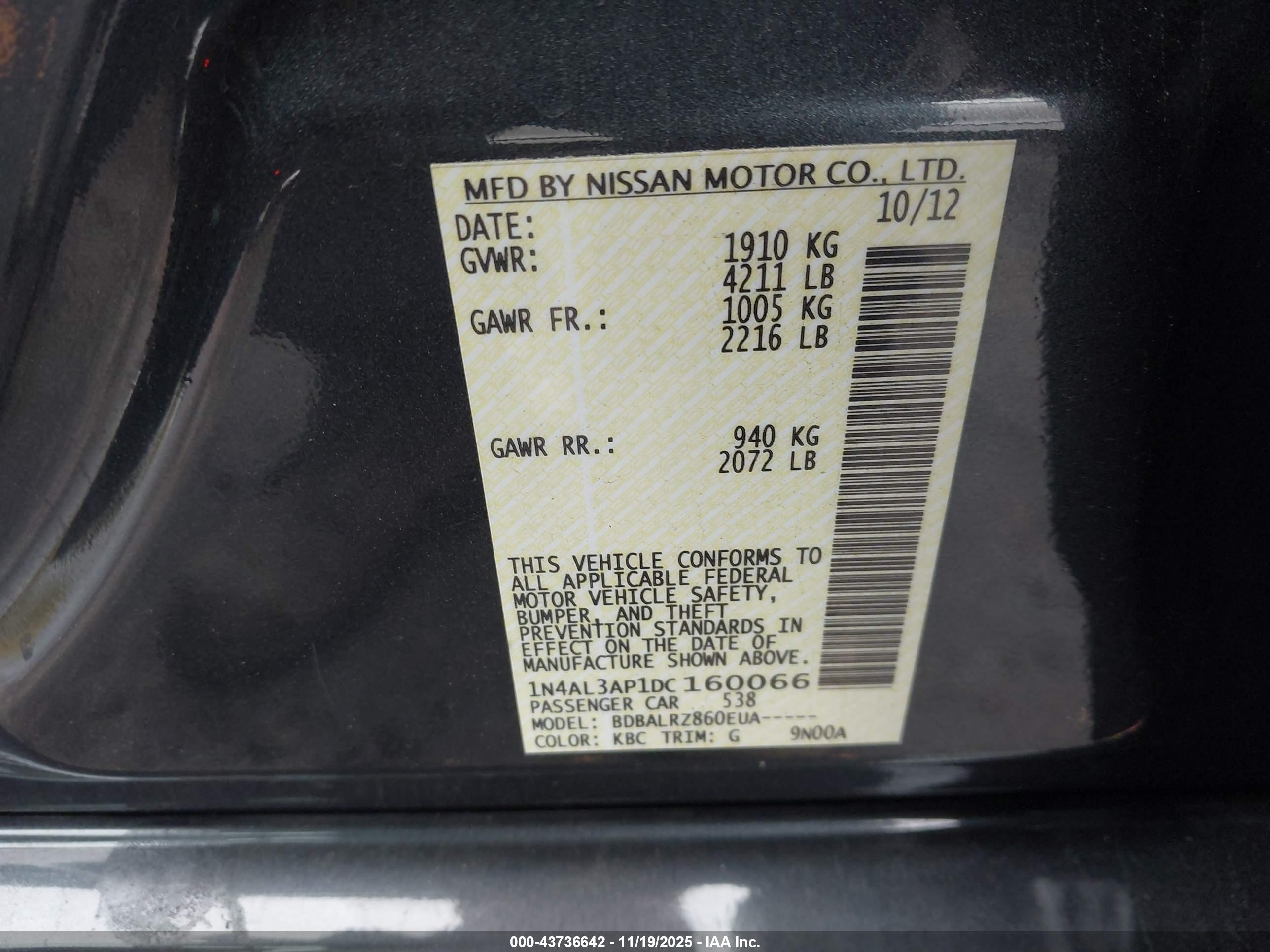 NISSAN ALTIMA image 9