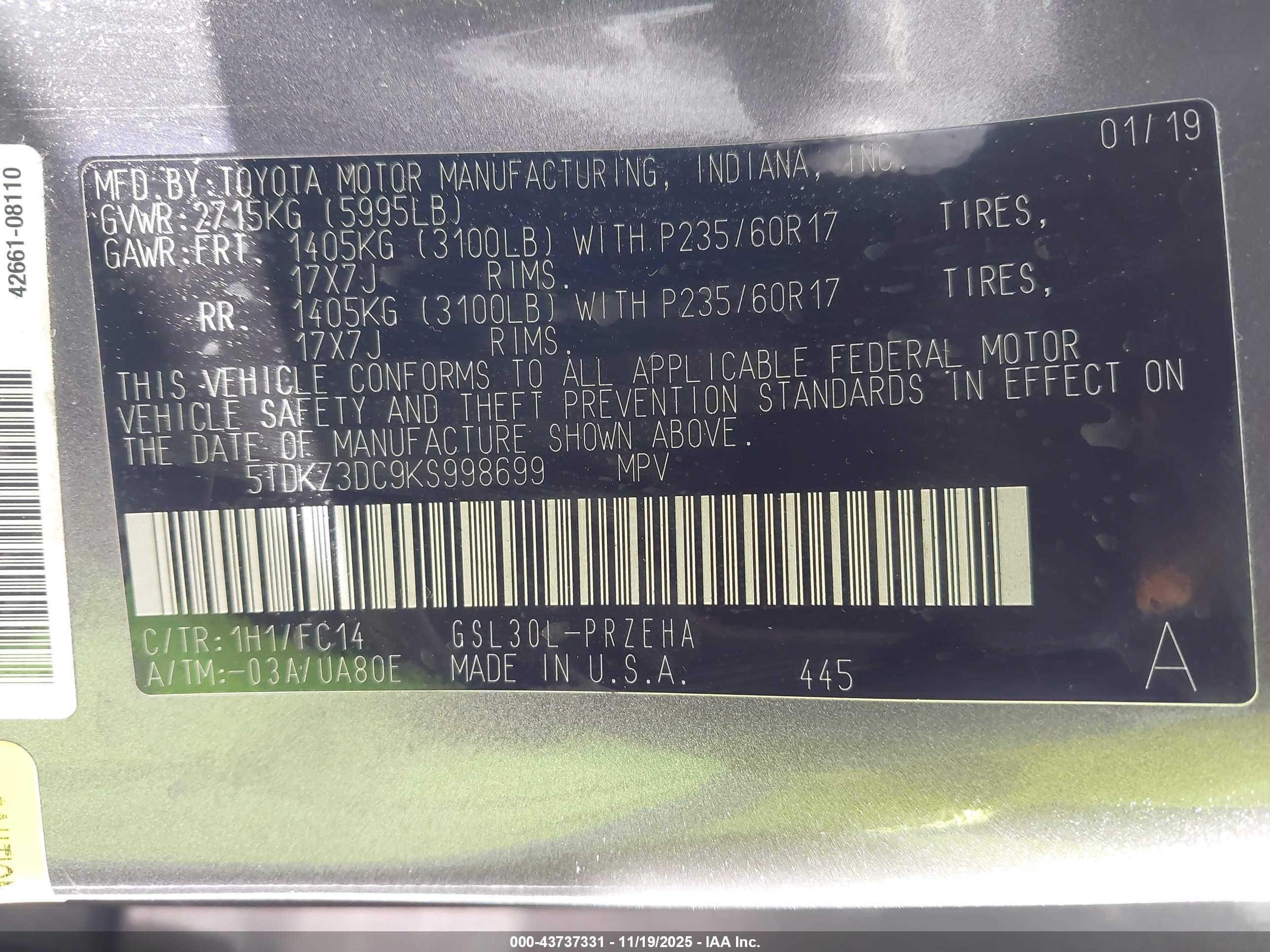 TOYOTA SIENNA image 9