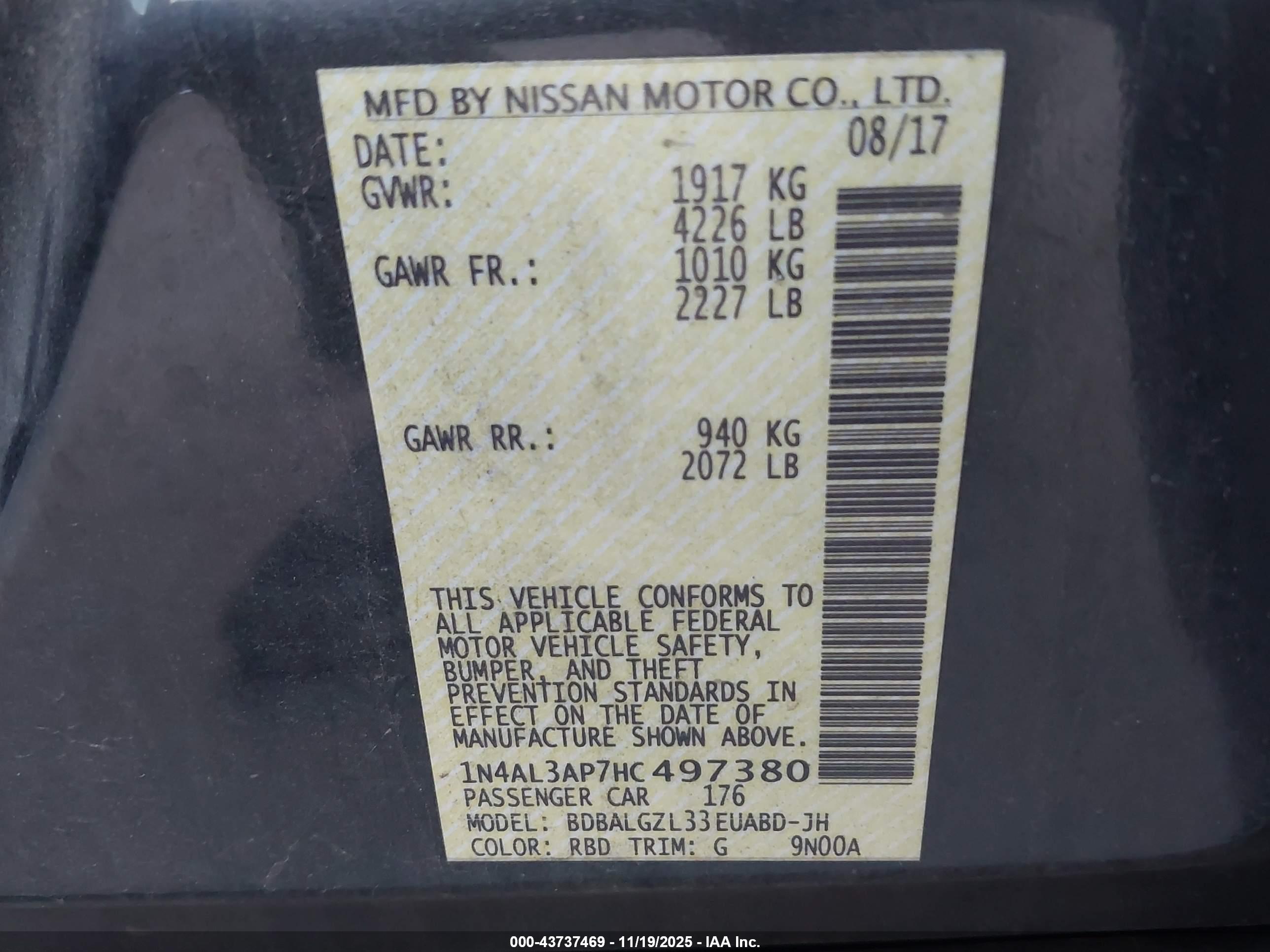 NISSAN ALTIMA image 9
