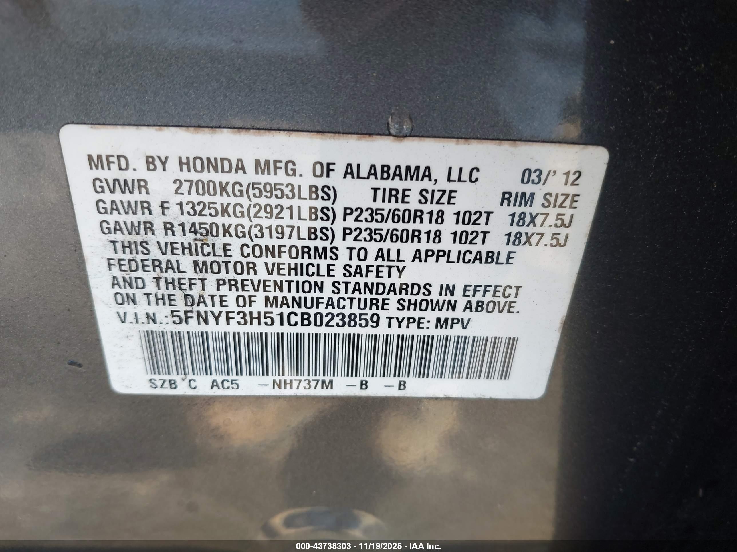 HONDA PILOT image 9