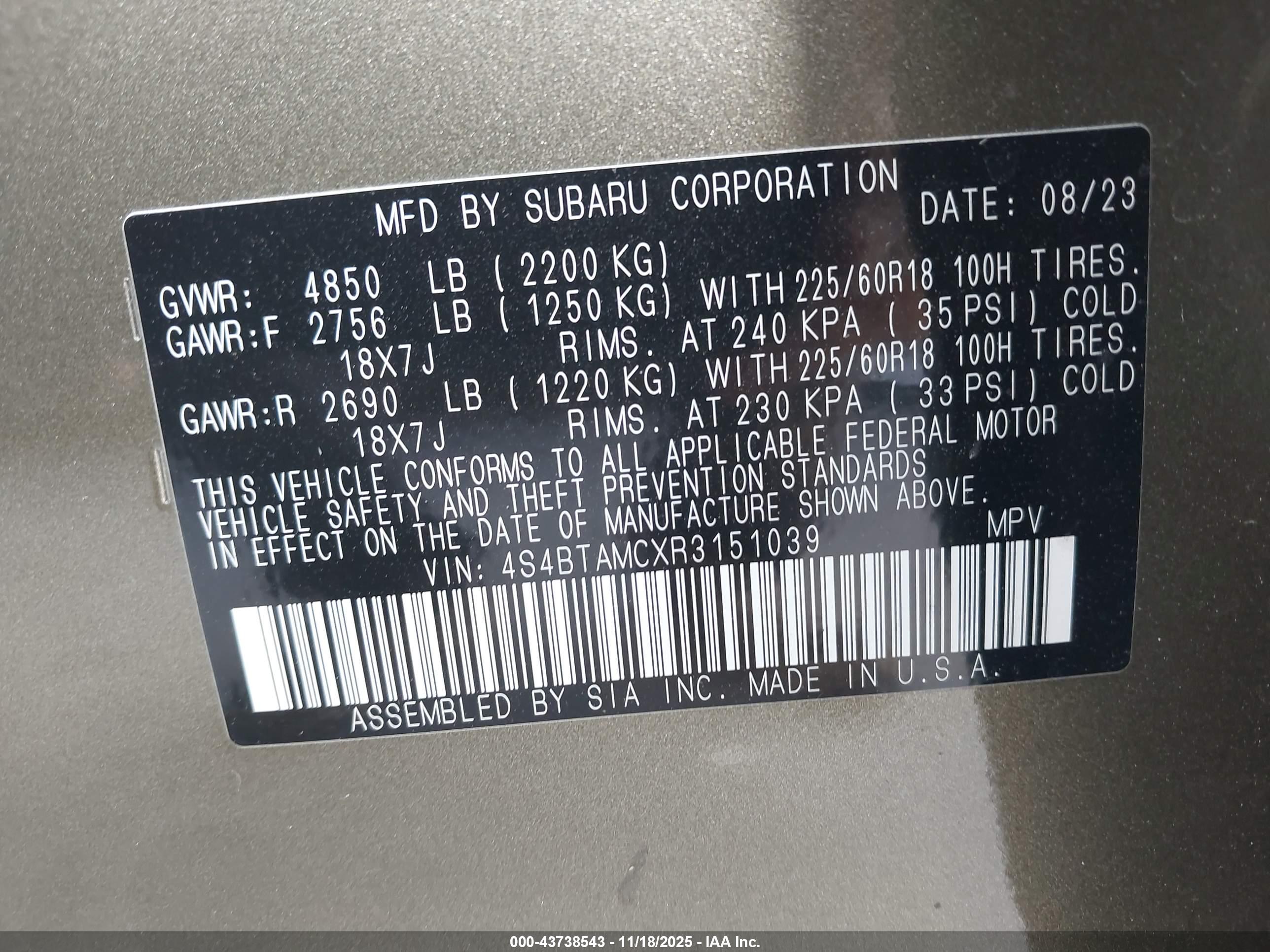 SUBARU OUTBACK image 9
