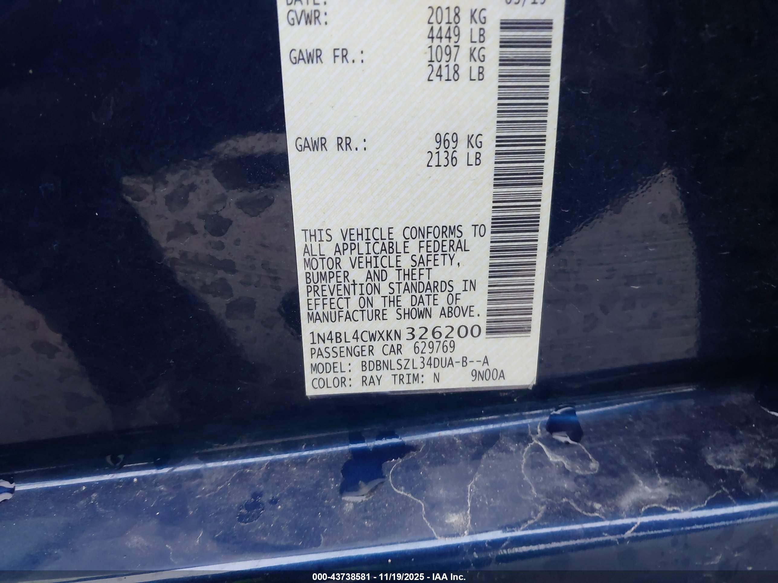 NISSAN ALTIMA image 9