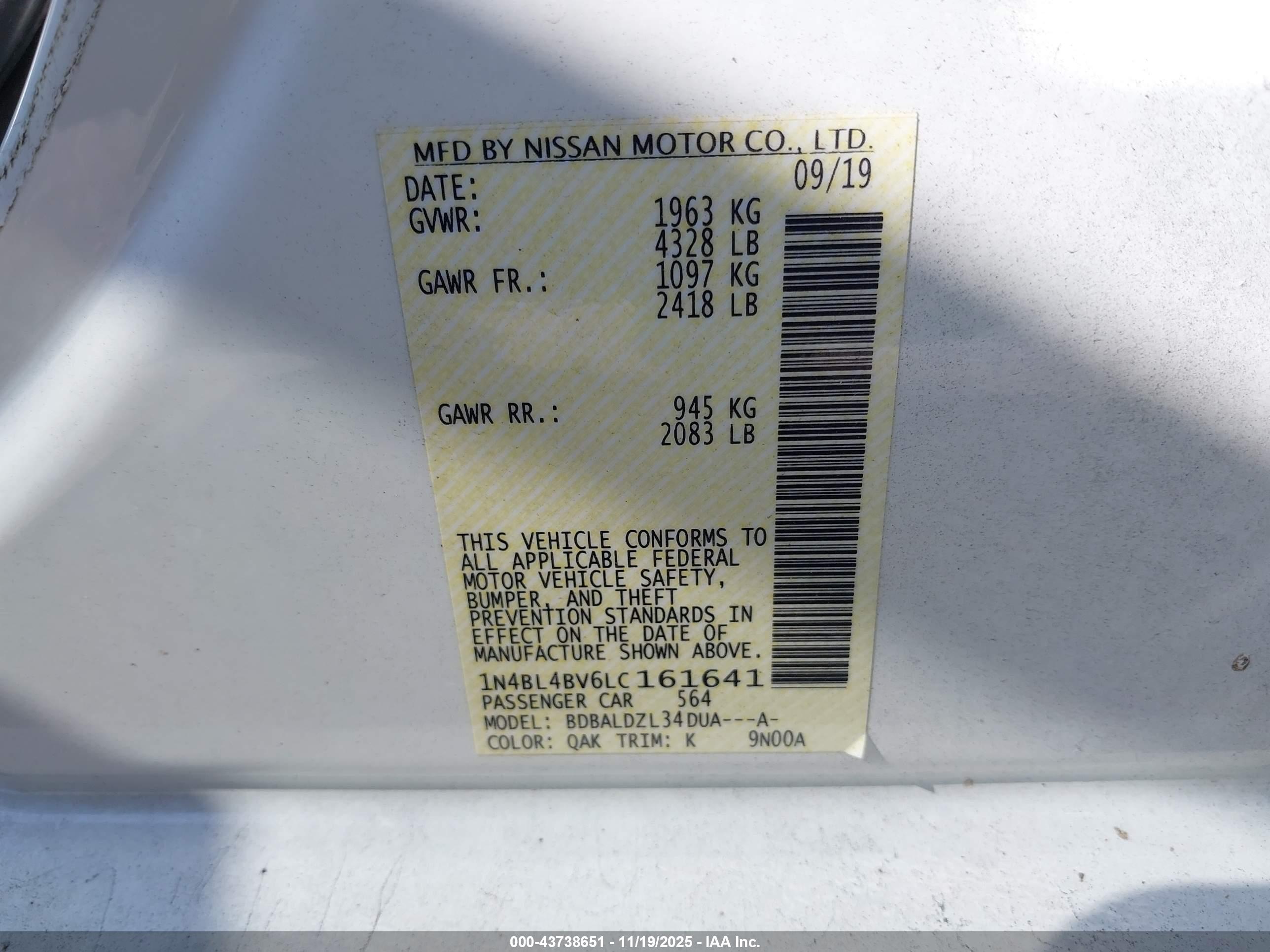 NISSAN ALTIMA image 9