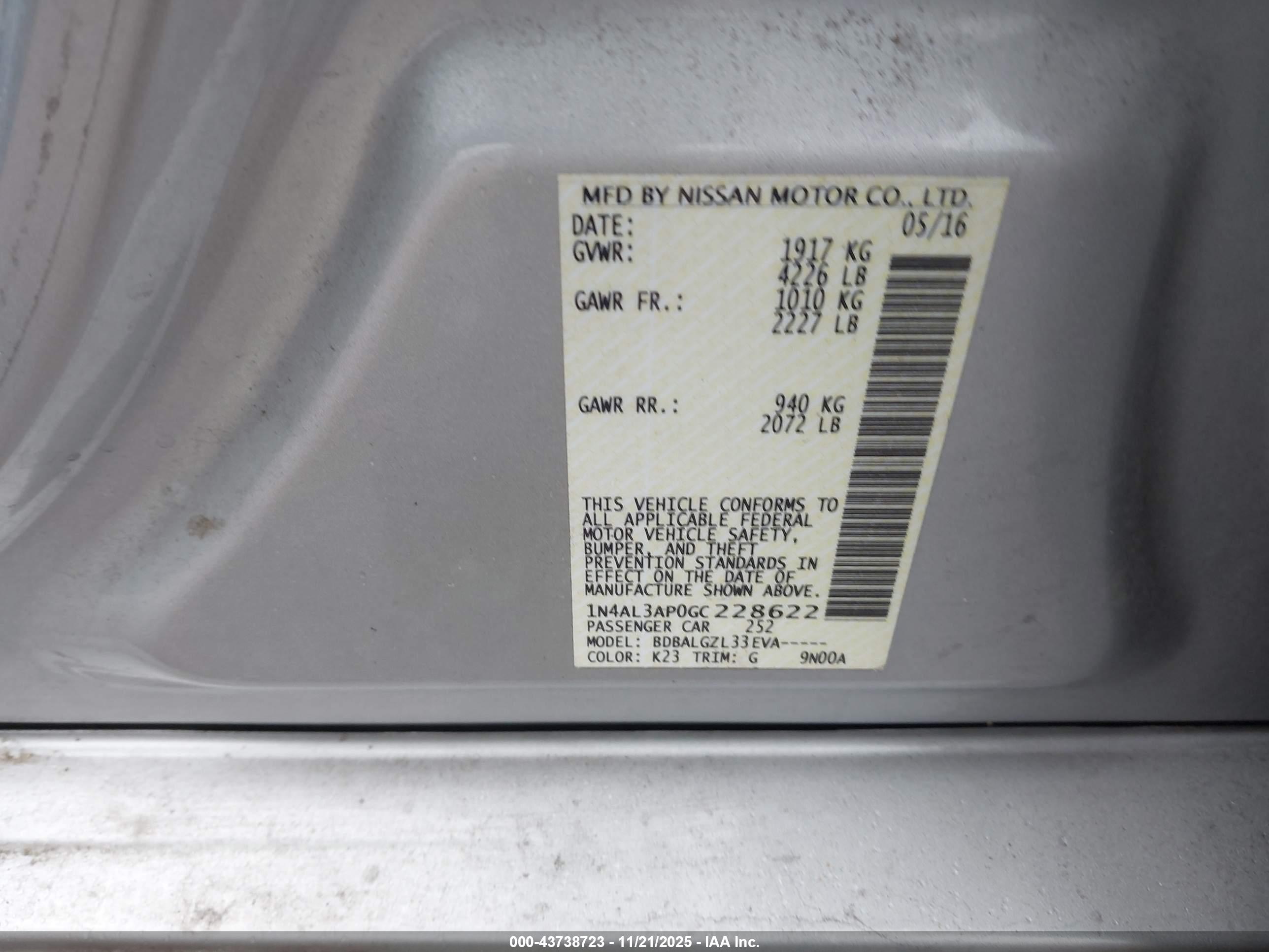 NISSAN ALTIMA image 9
