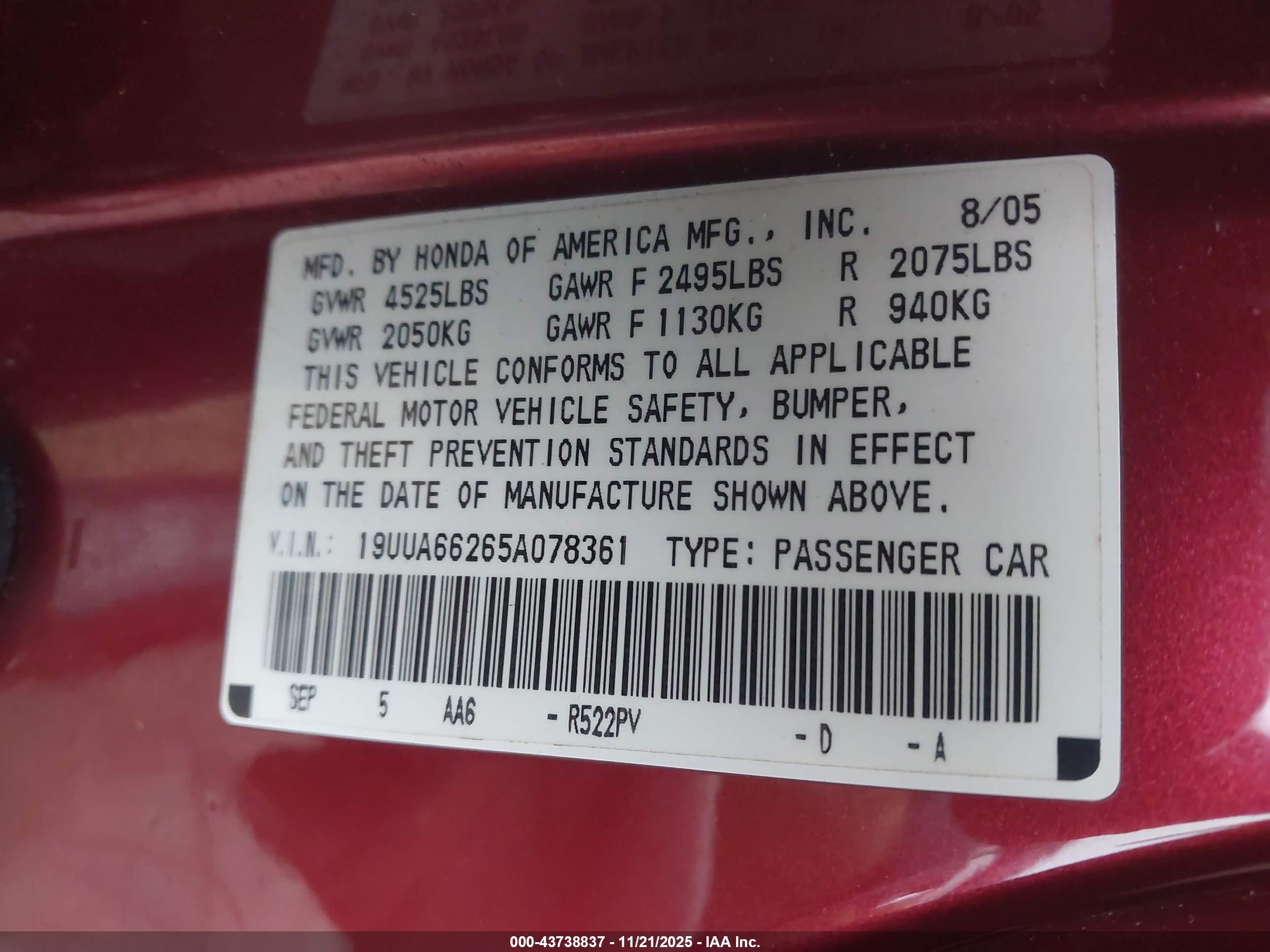 ACURA TL image 9