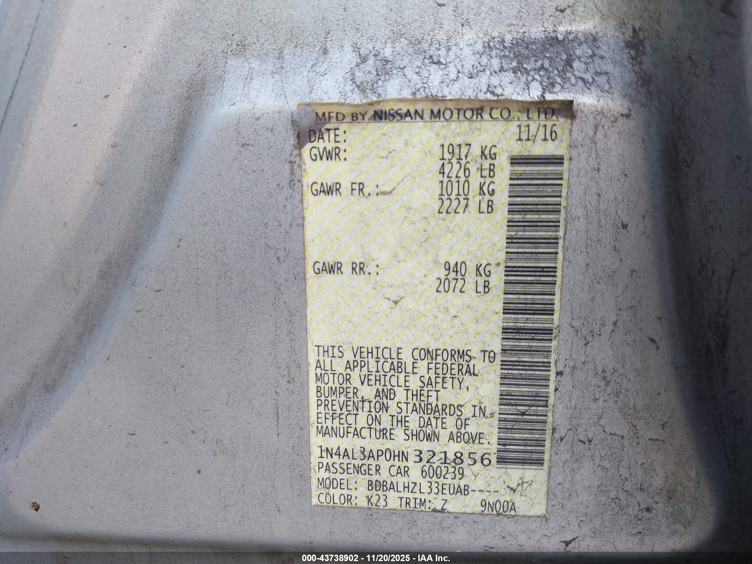 NISSAN ALTIMA image 9