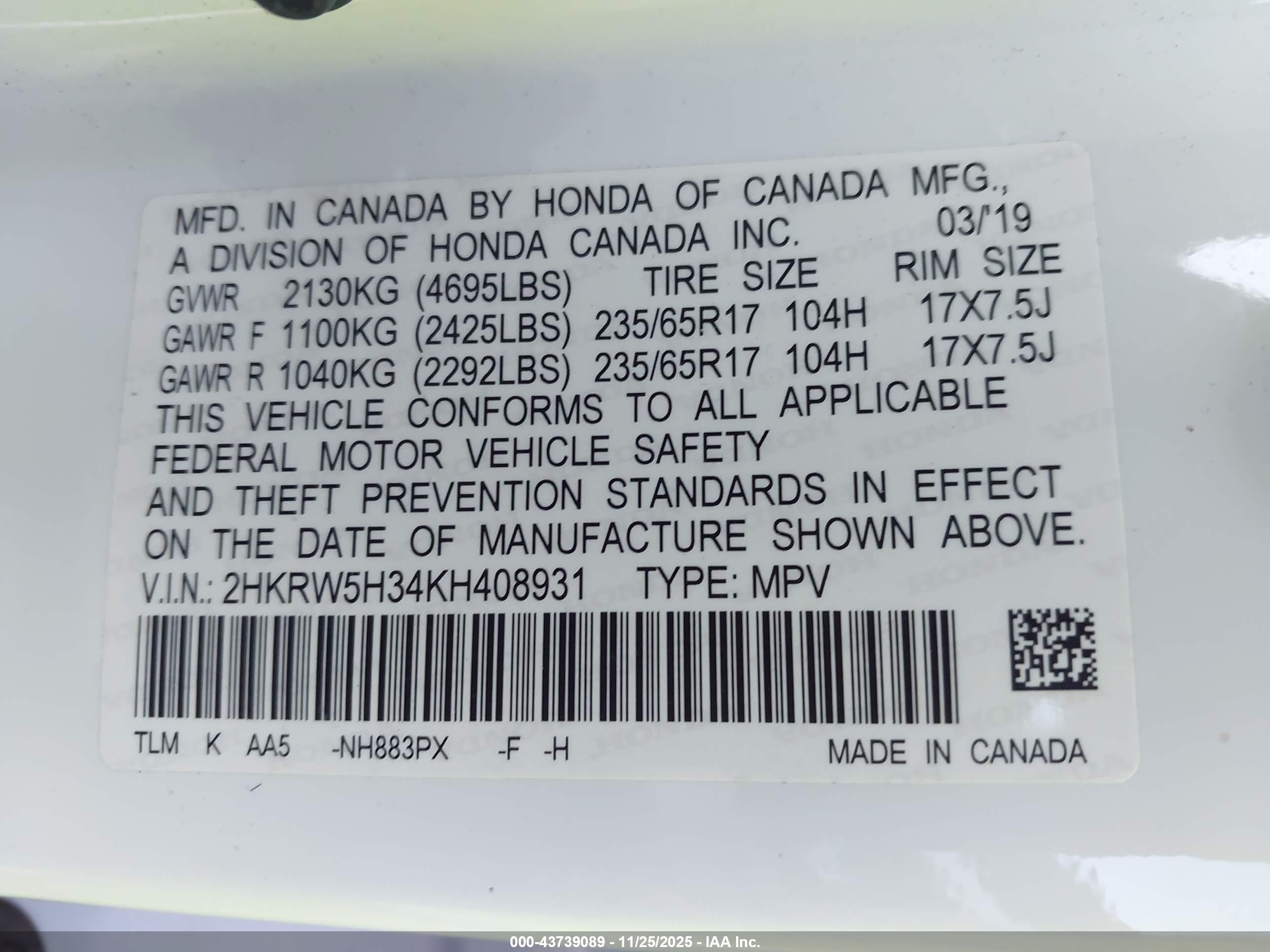 HONDA CR-V image 9