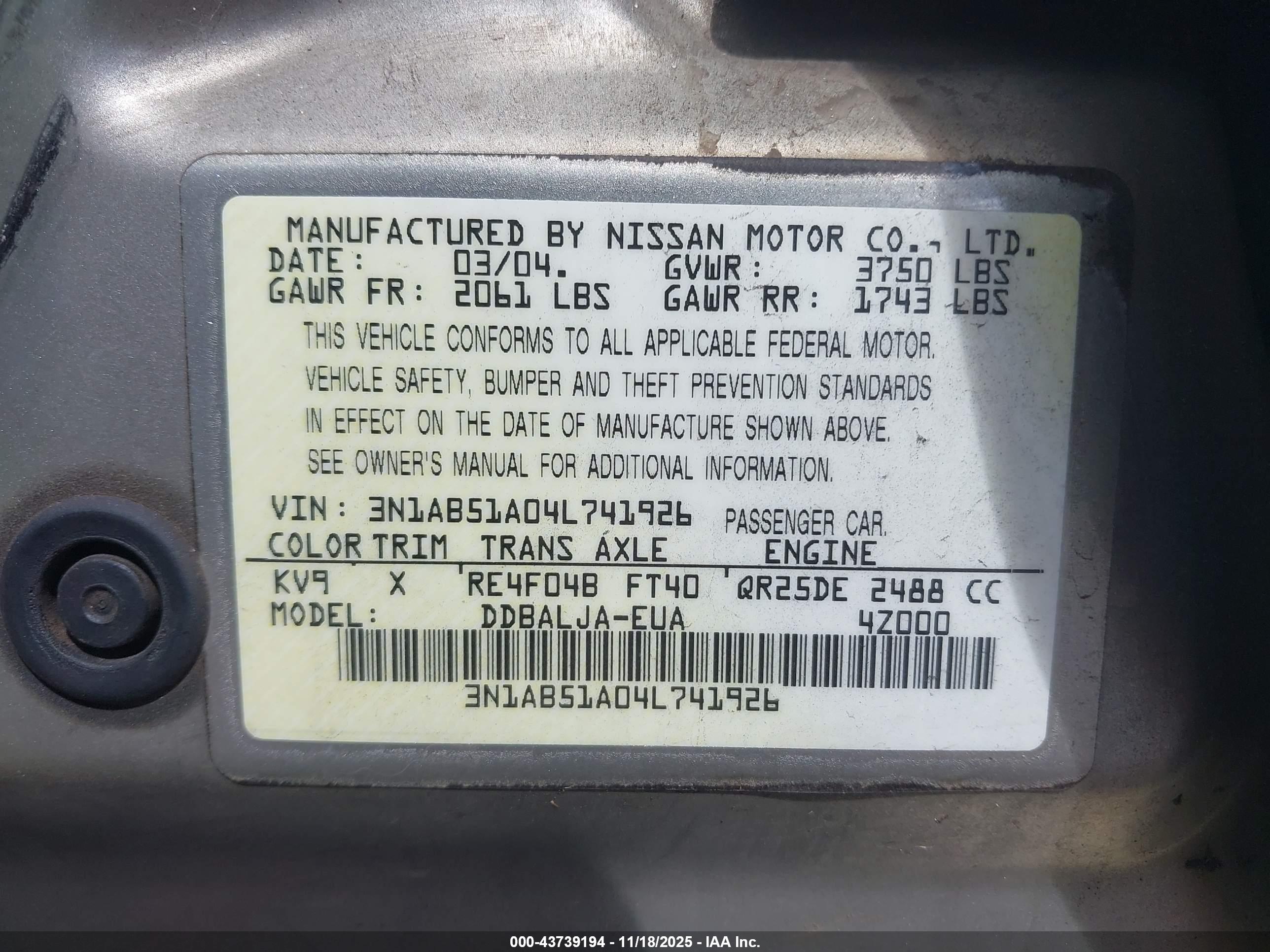 NISSAN SENTRA image 9