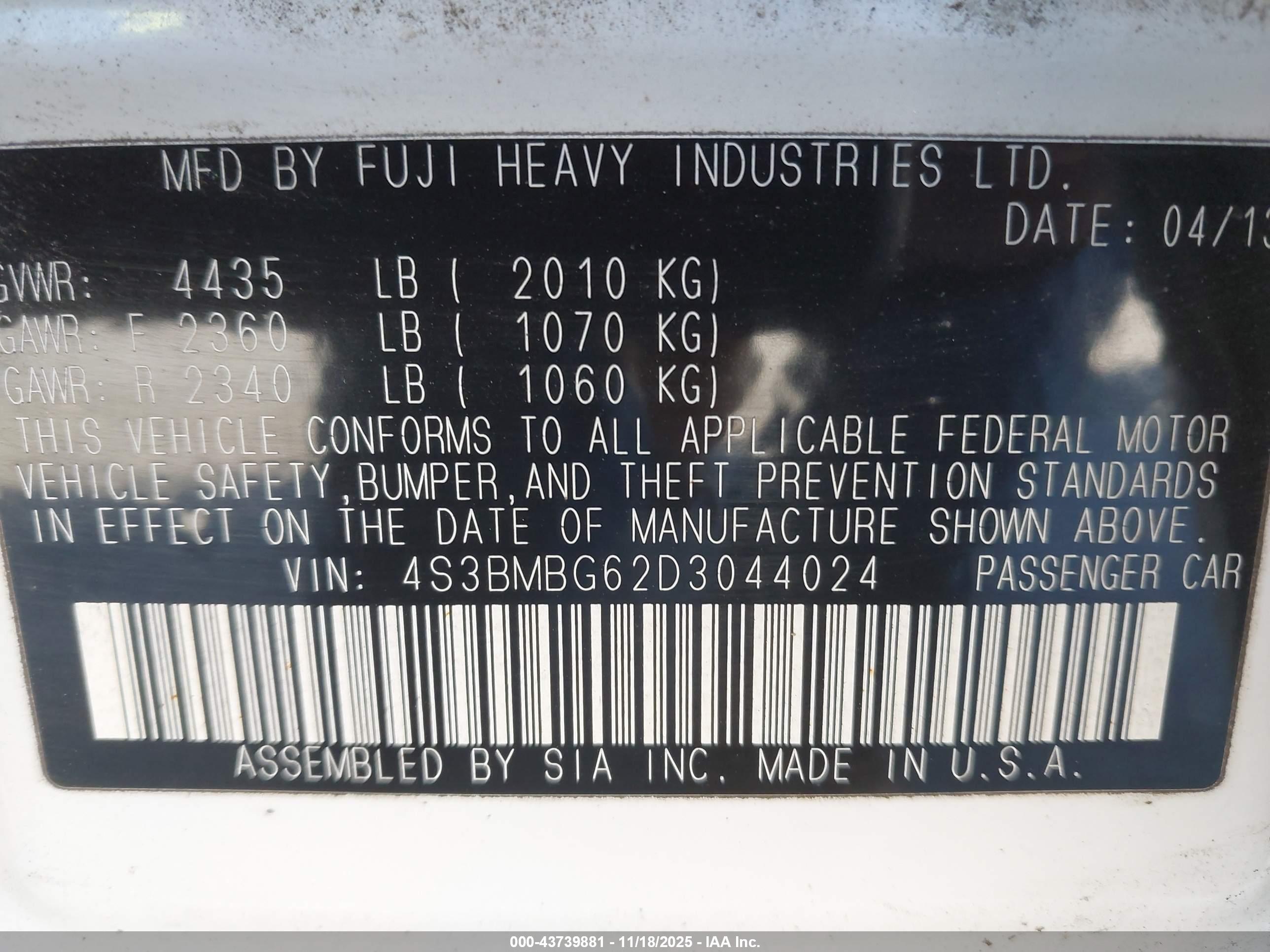 SUBARU LEGACY image 9