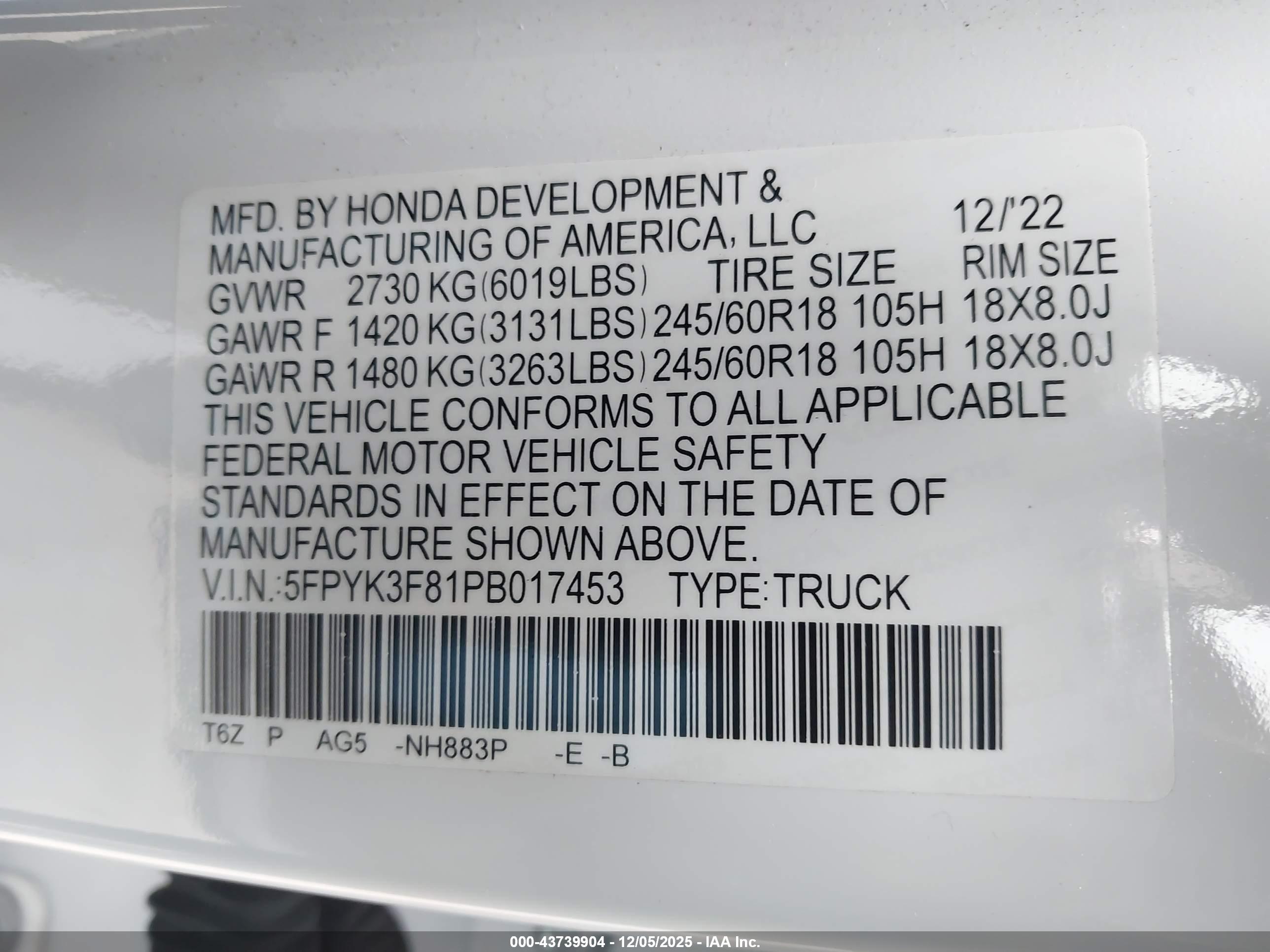 HONDA RIDGELINE image 9