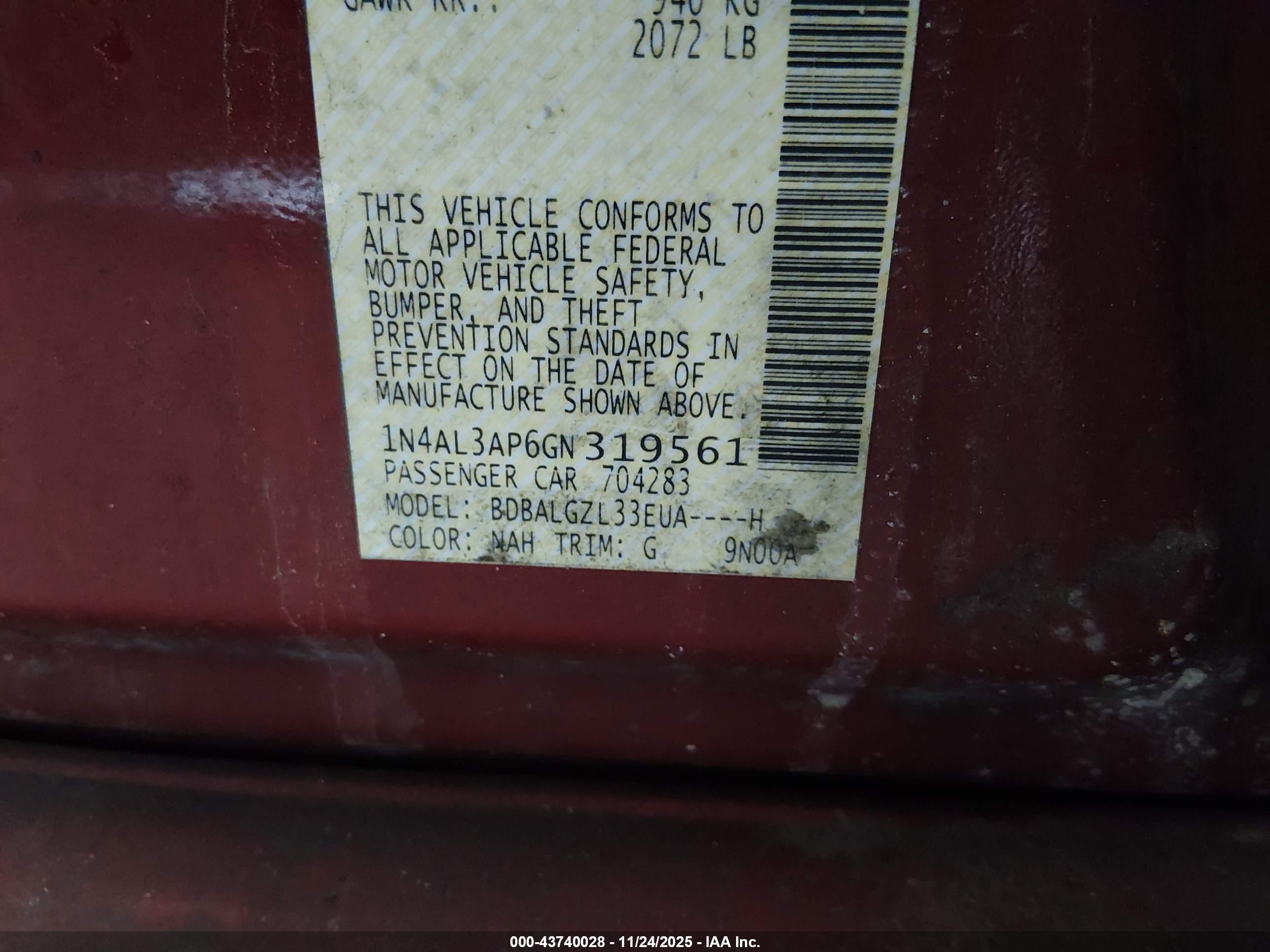 NISSAN ALTIMA image 9