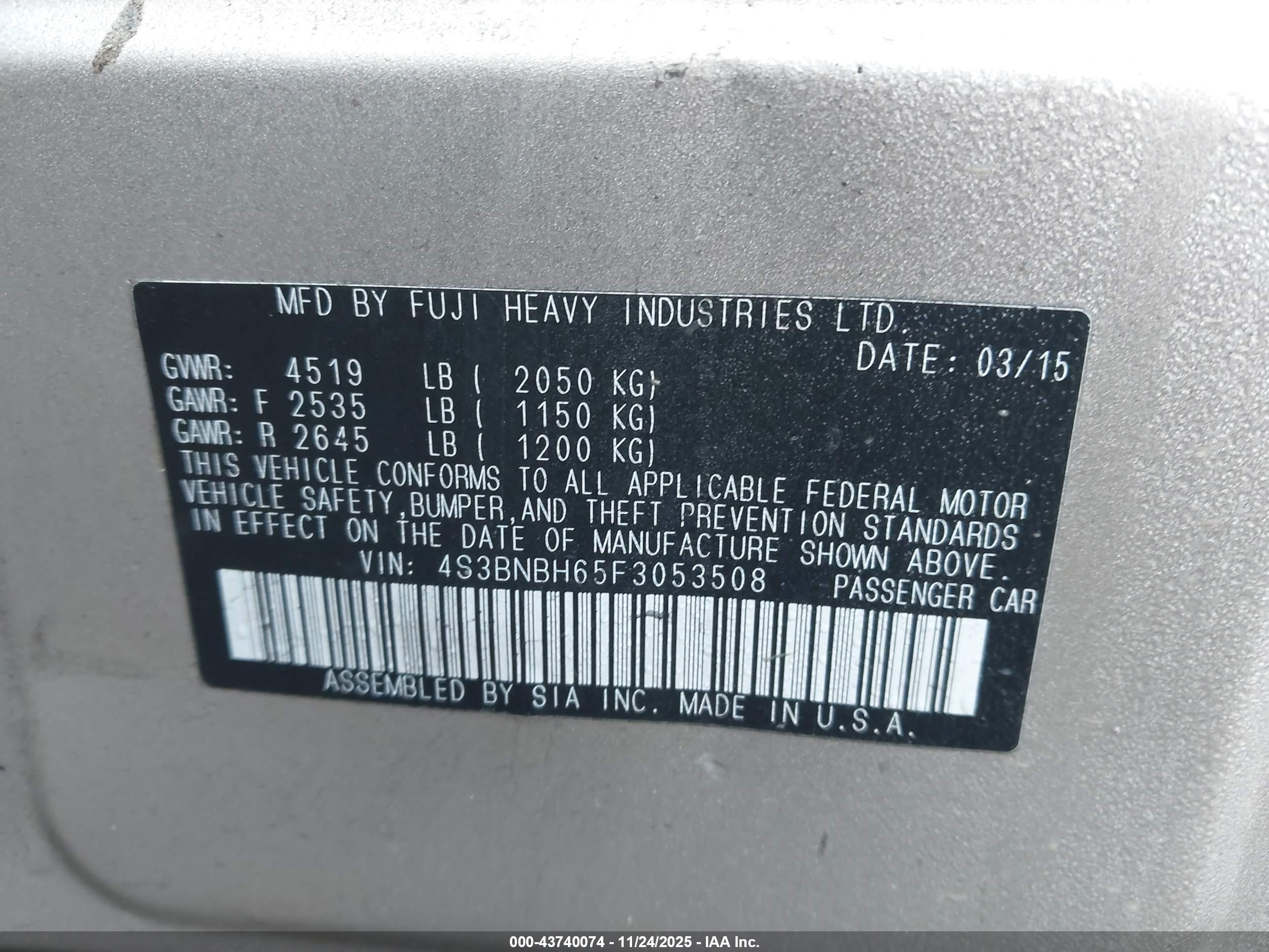 SUBARU LEGACY image 9