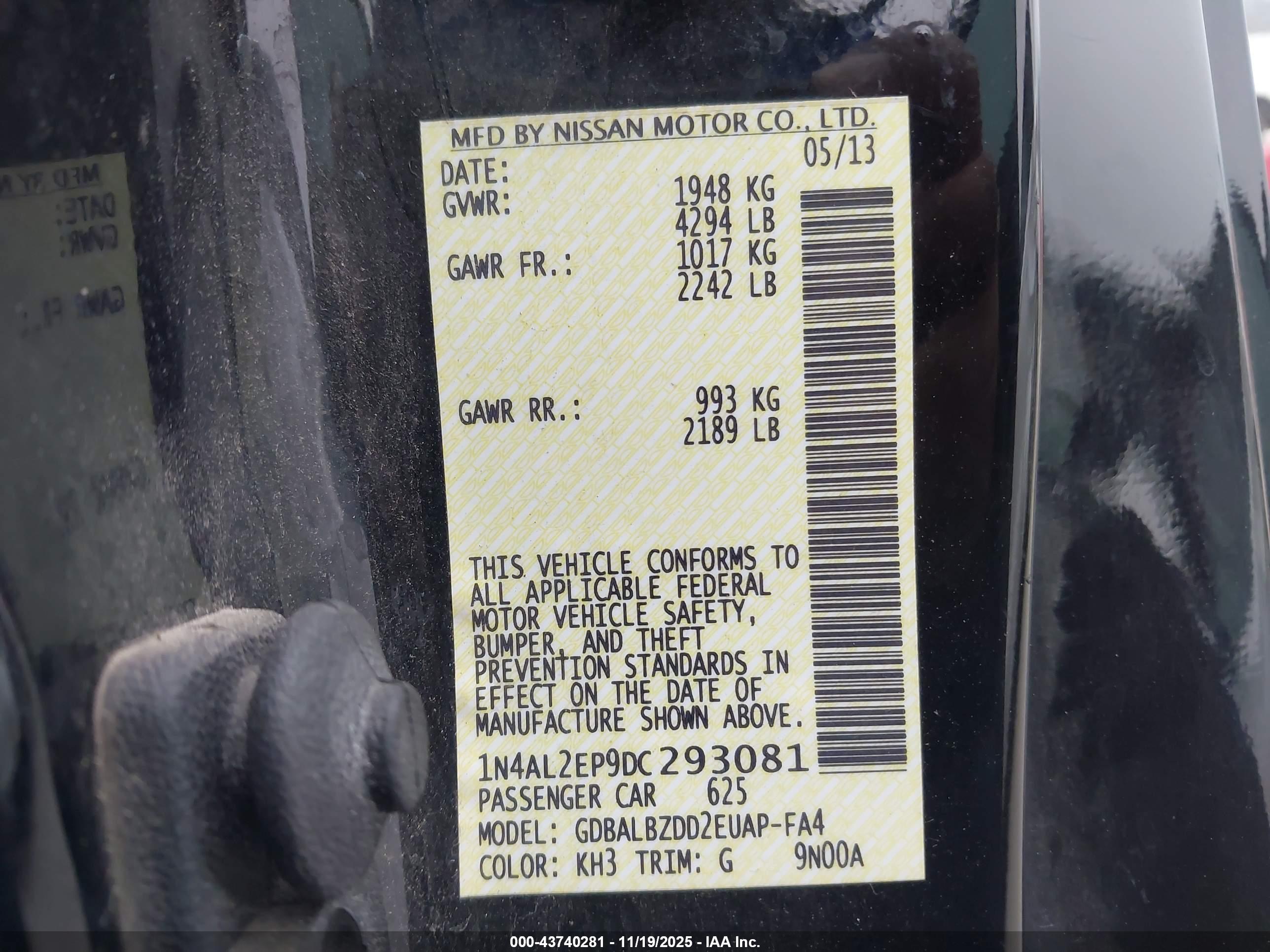 NISSAN ALTIMA image 9