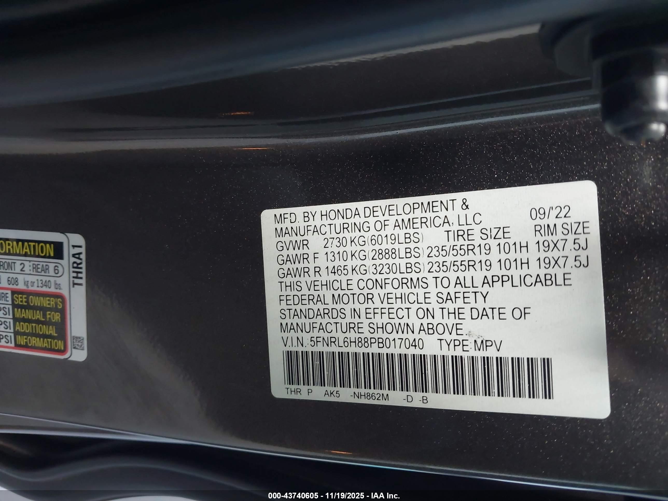 HONDA ODYSSEY image 9