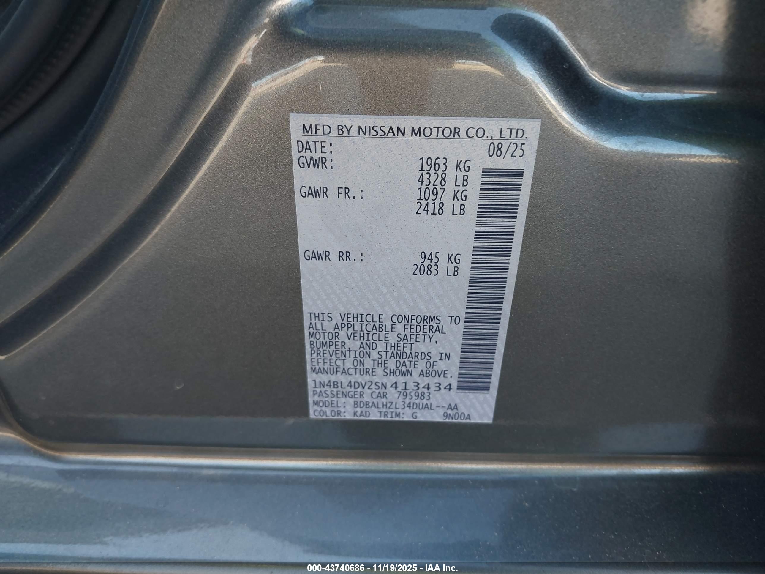 NISSAN ALTIMA image 9
