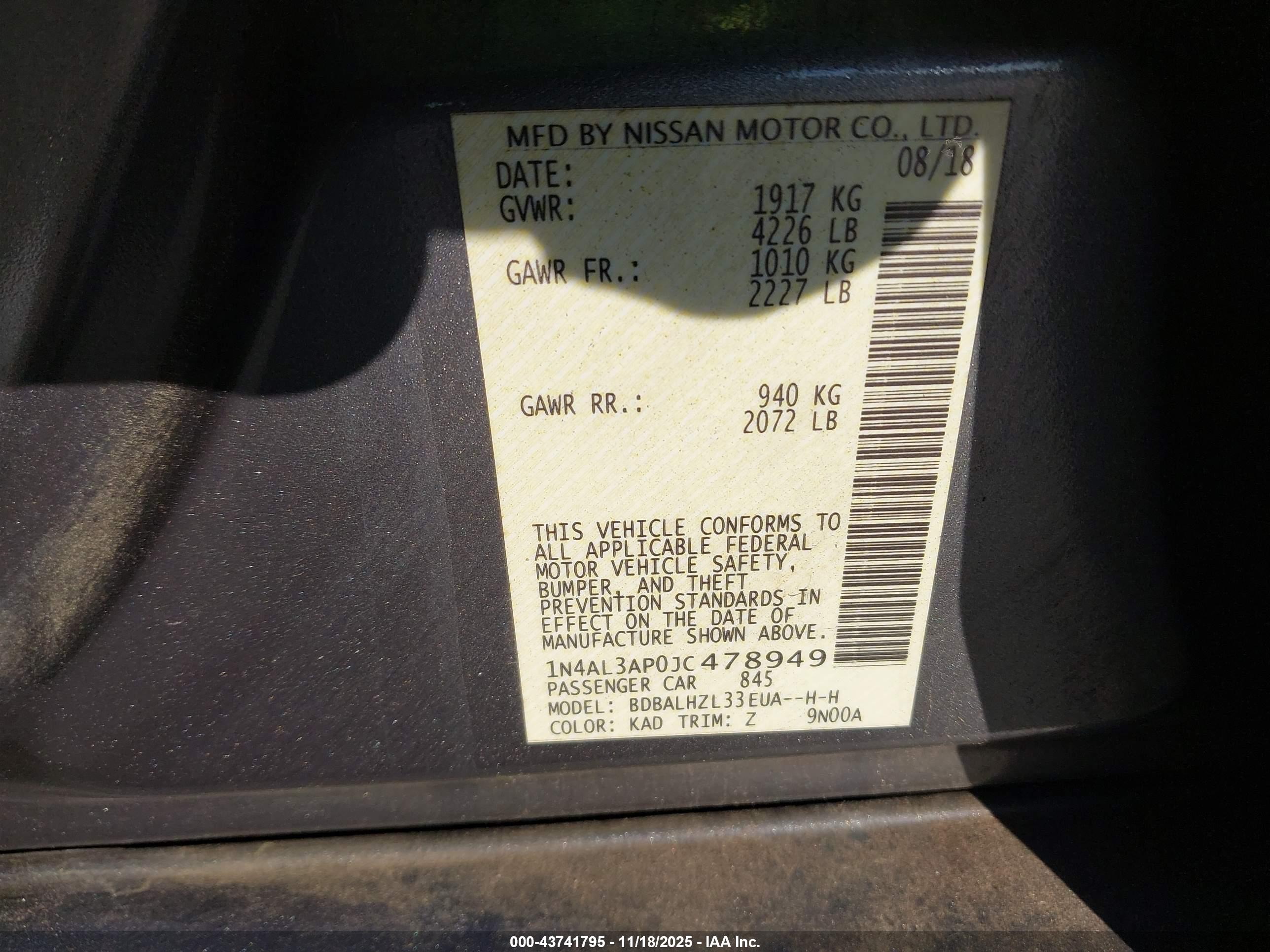 NISSAN ALTIMA image 9