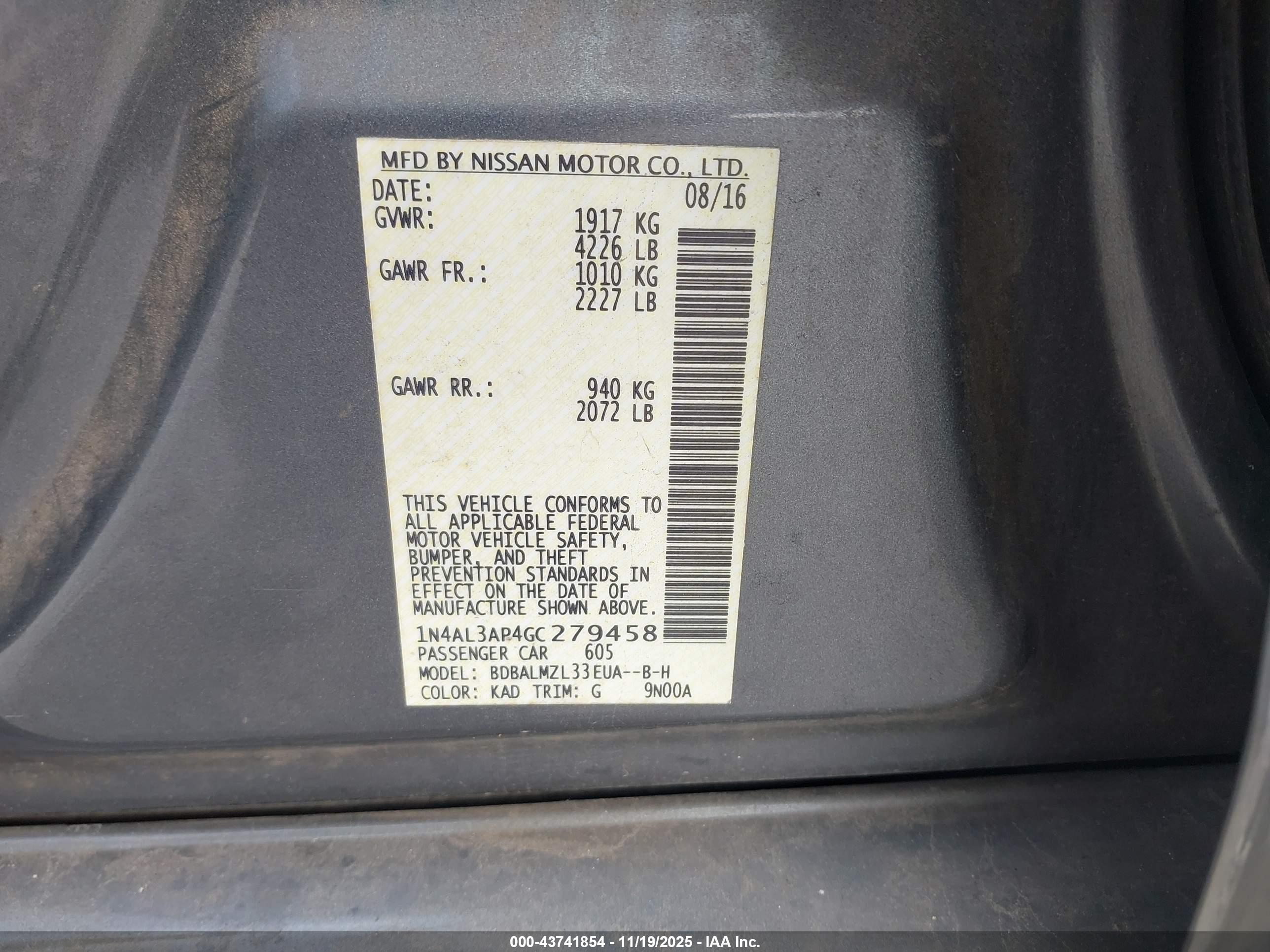 NISSAN ALTIMA image 9