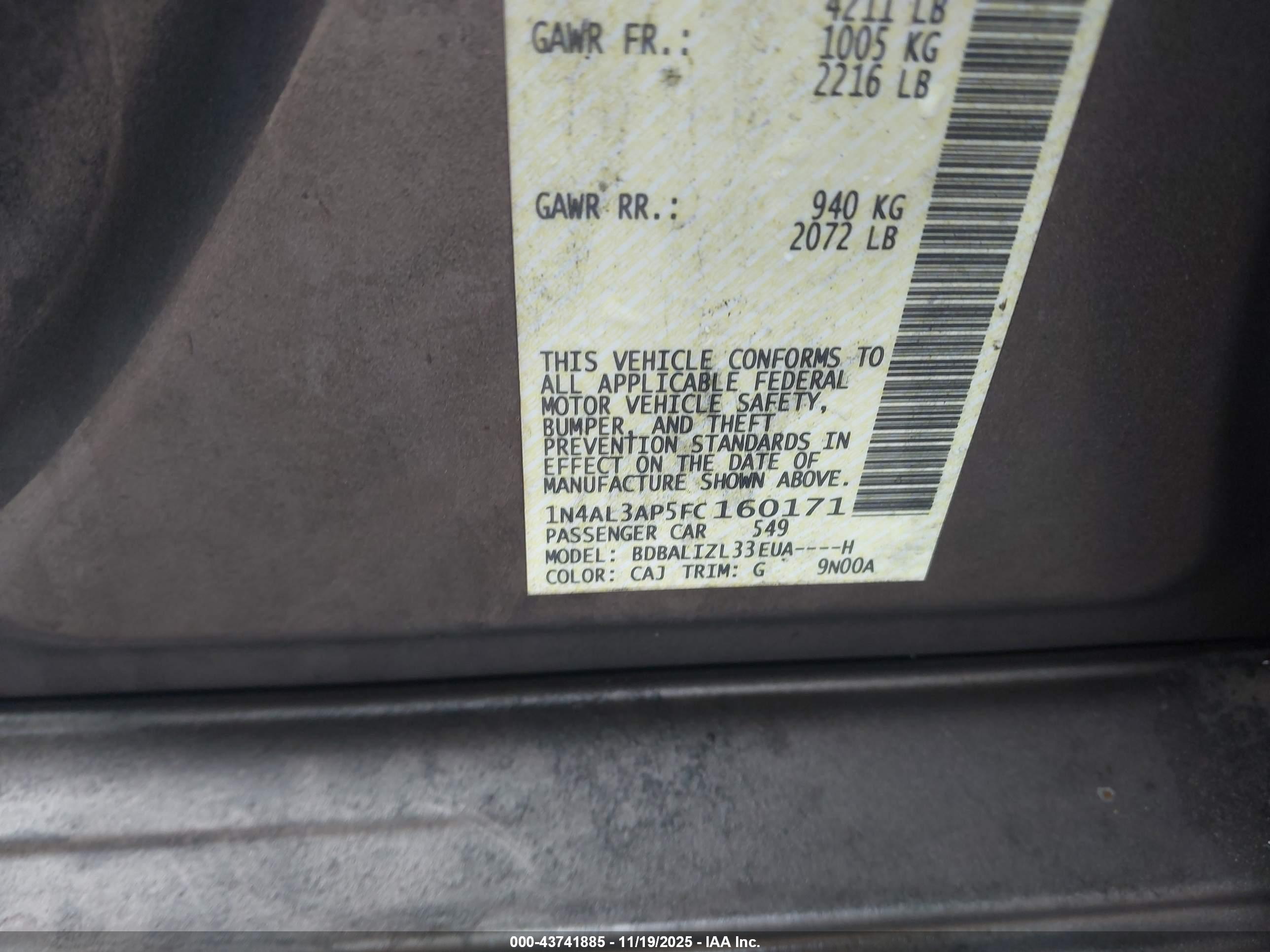 NISSAN ALTIMA image 9