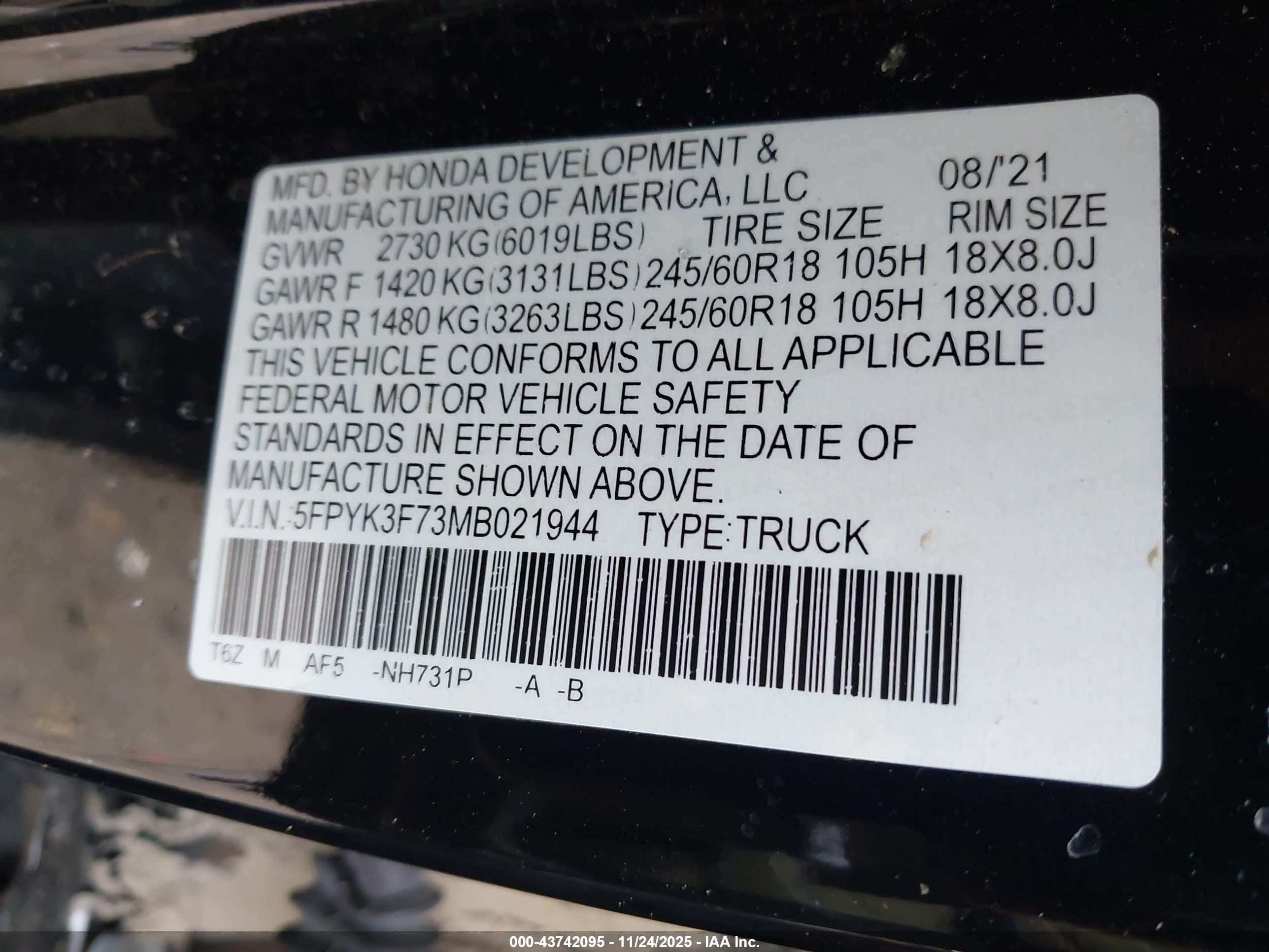 HONDA RIDGELINE image 9