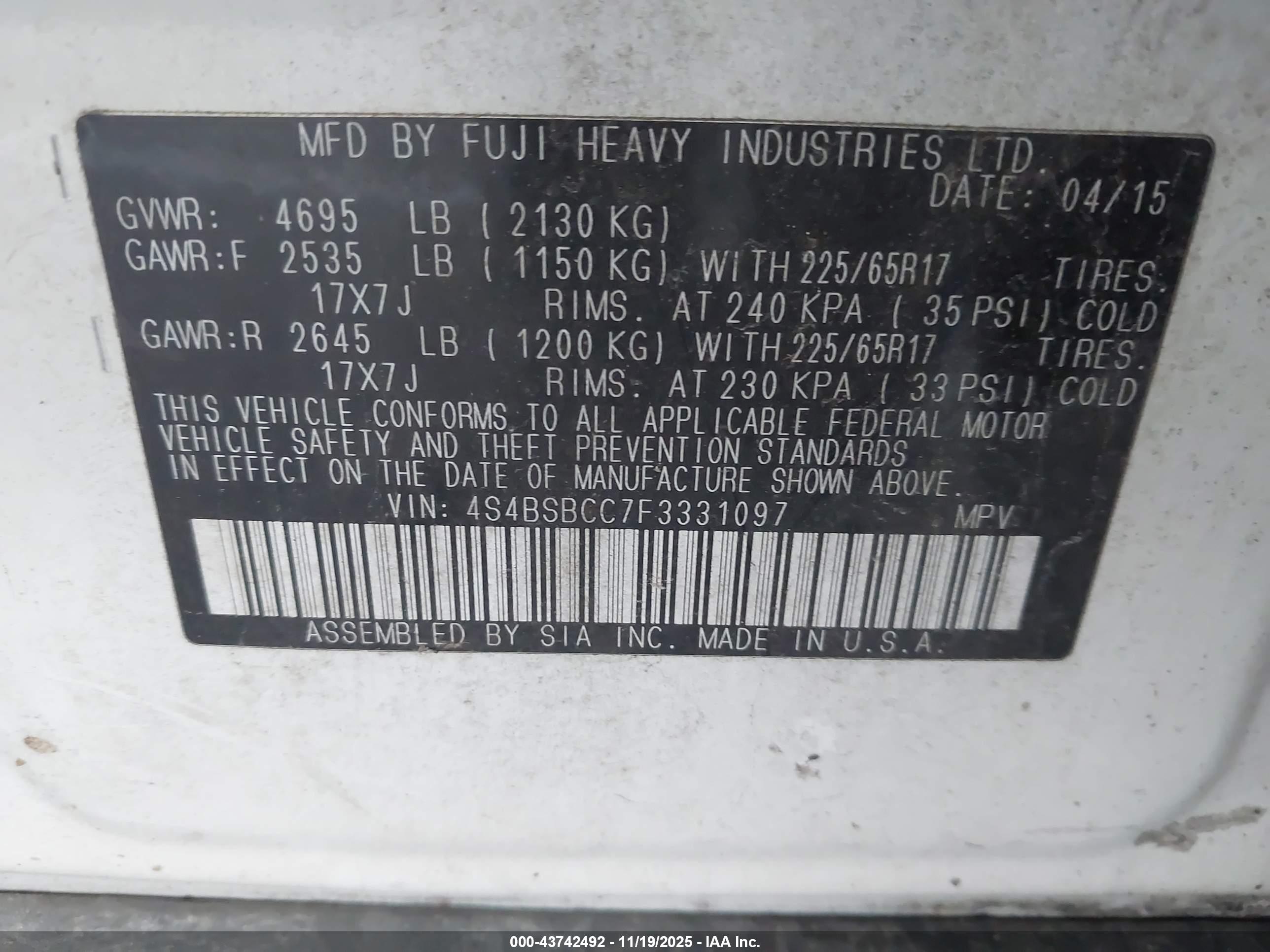 SUBARU OUTBACK image 9