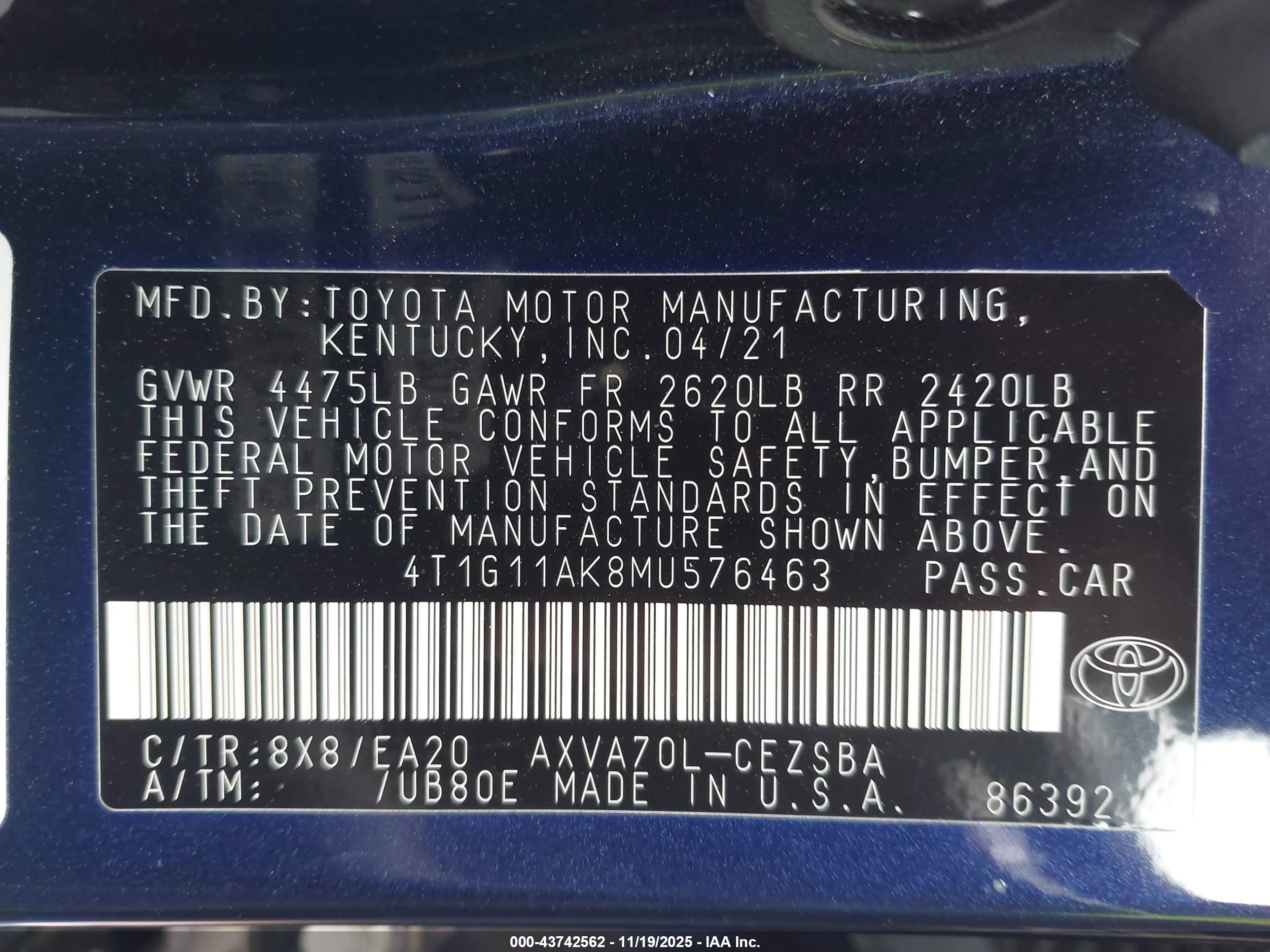 TOYOTA CAMRY image 9