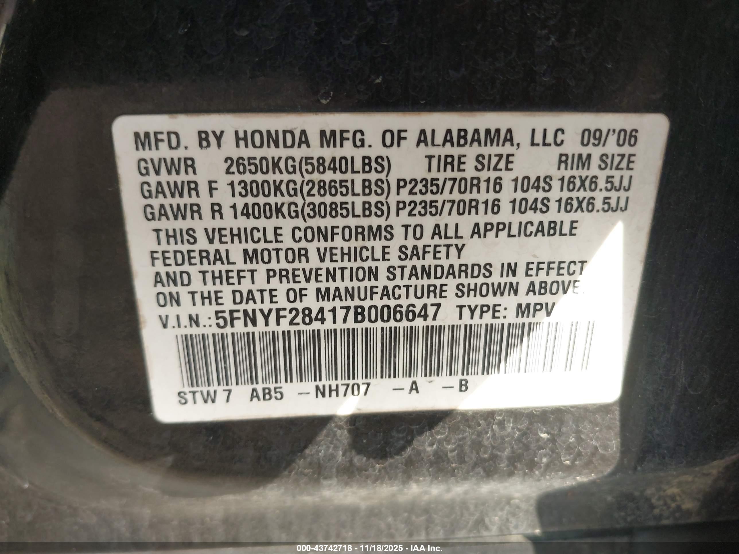 HONDA PILOT image 9