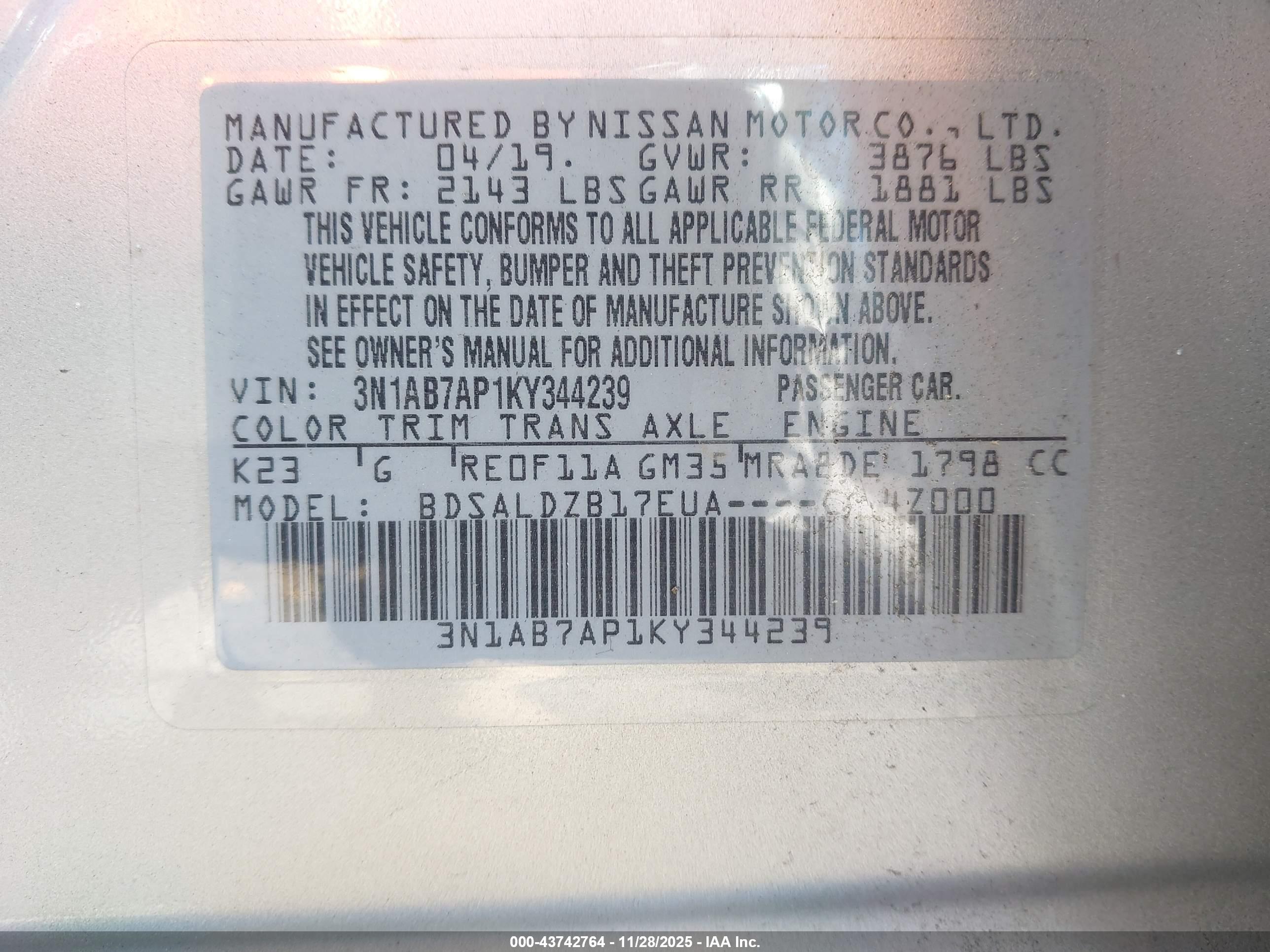 NISSAN SENTRA image 9