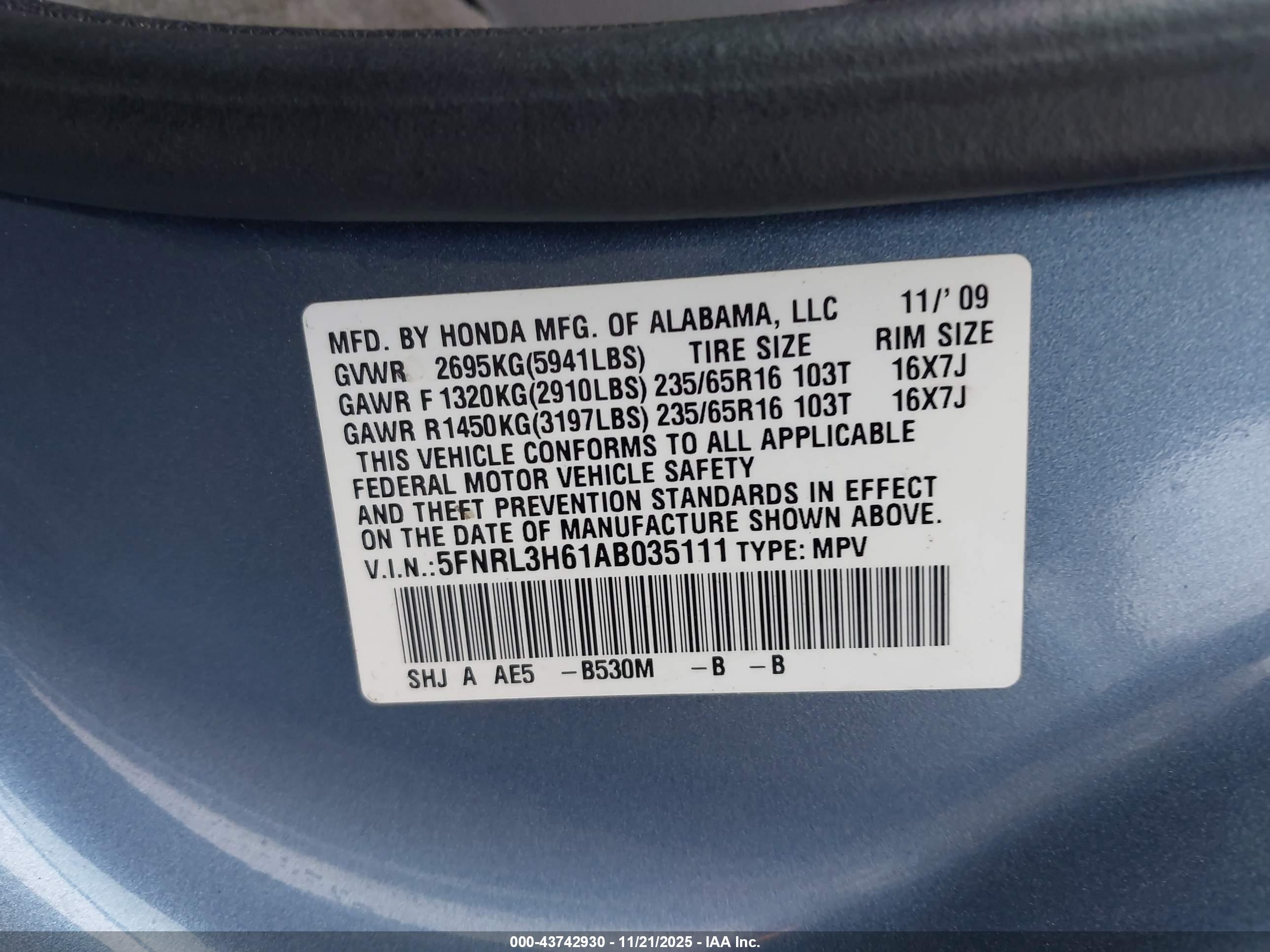 HONDA ODYSSEY image 9