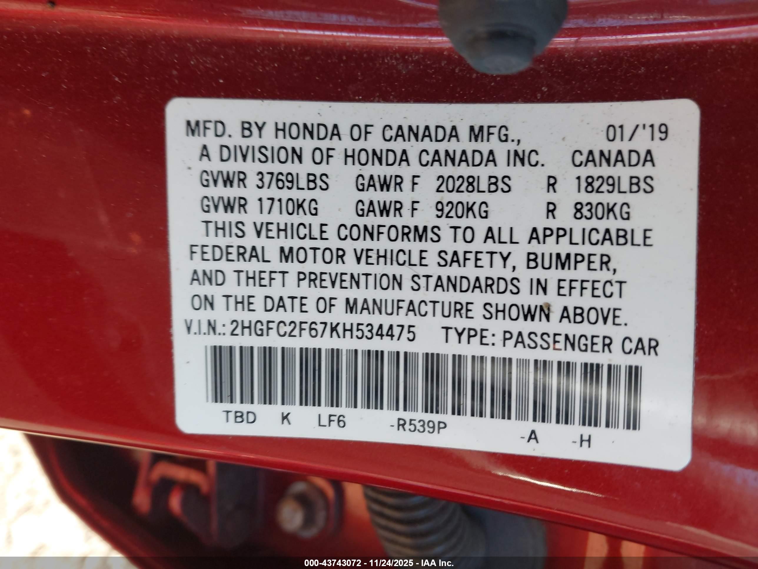 HONDA CIVIC image 9