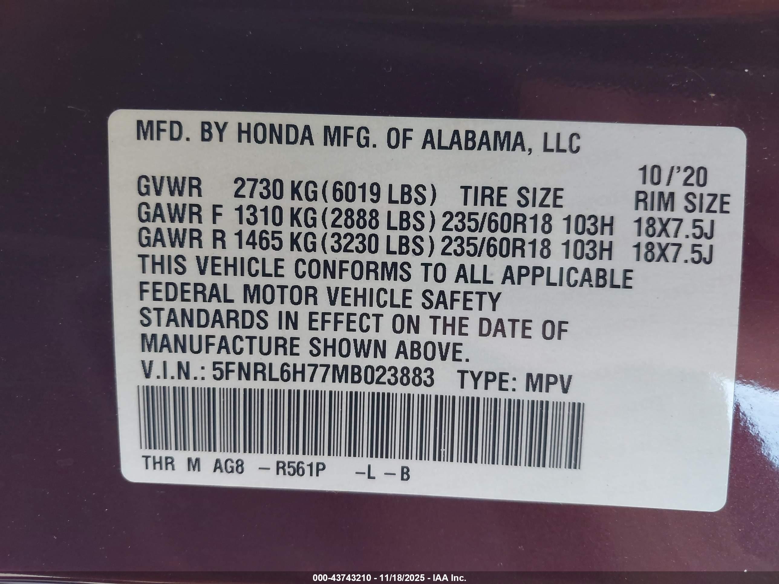 HONDA ODYSSEY image 9