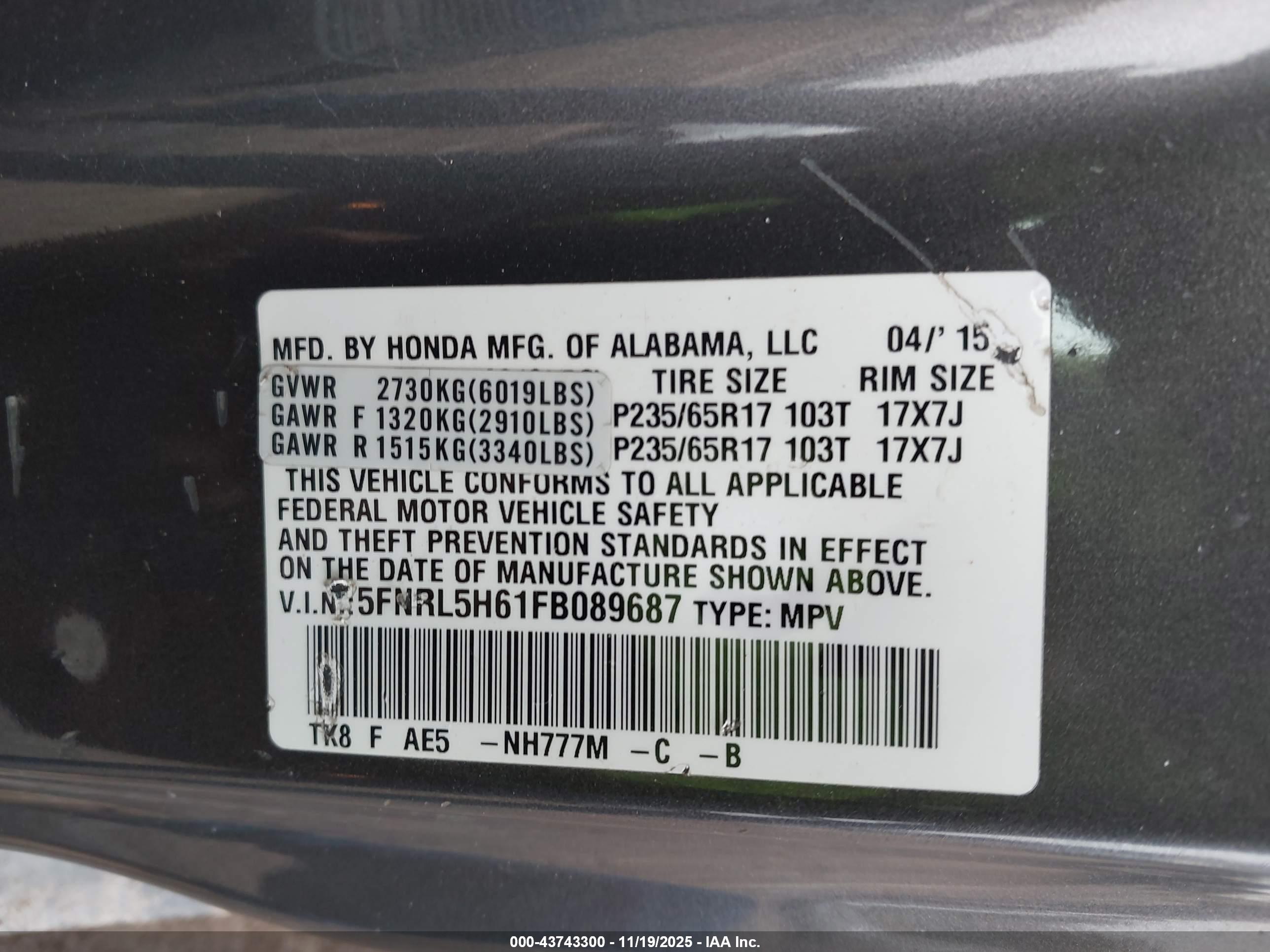 HONDA ODYSSEY image 9
