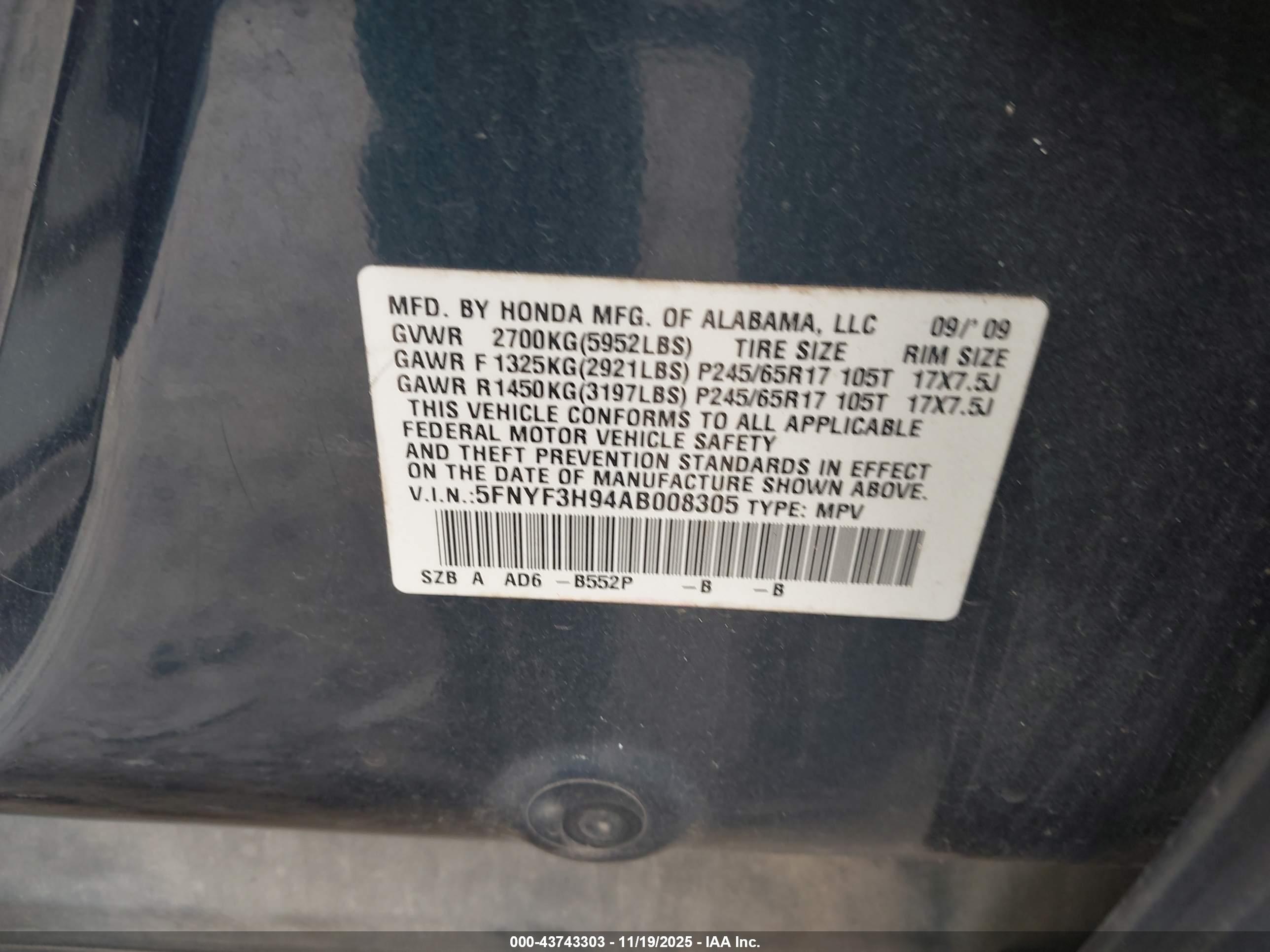 HONDA PILOT image 9