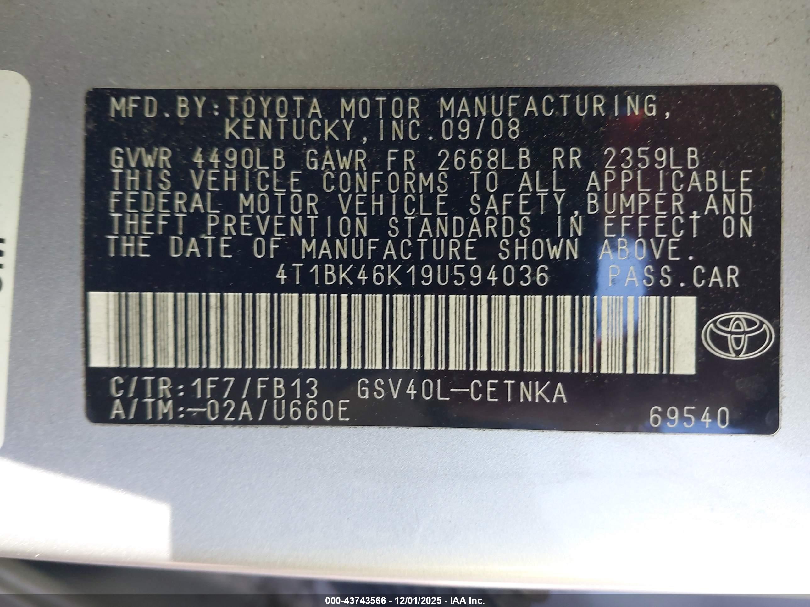 TOYOTA CAMRY image 9