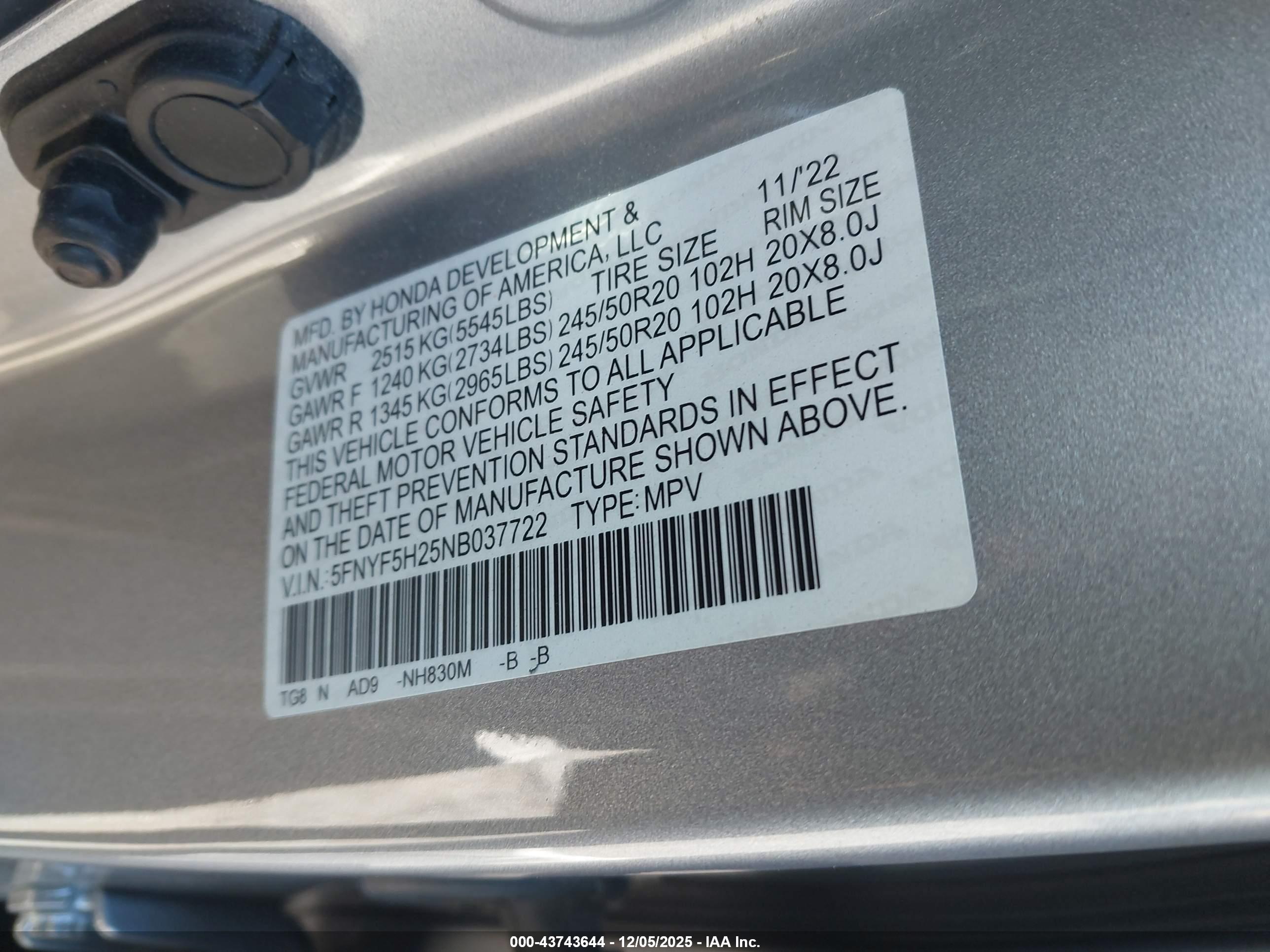 HONDA PILOT image 9