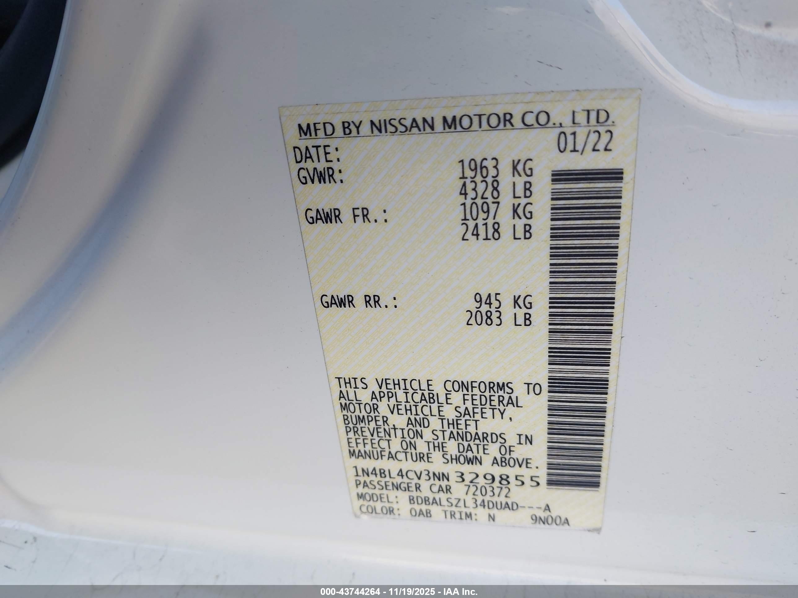 NISSAN ALTIMA image 9