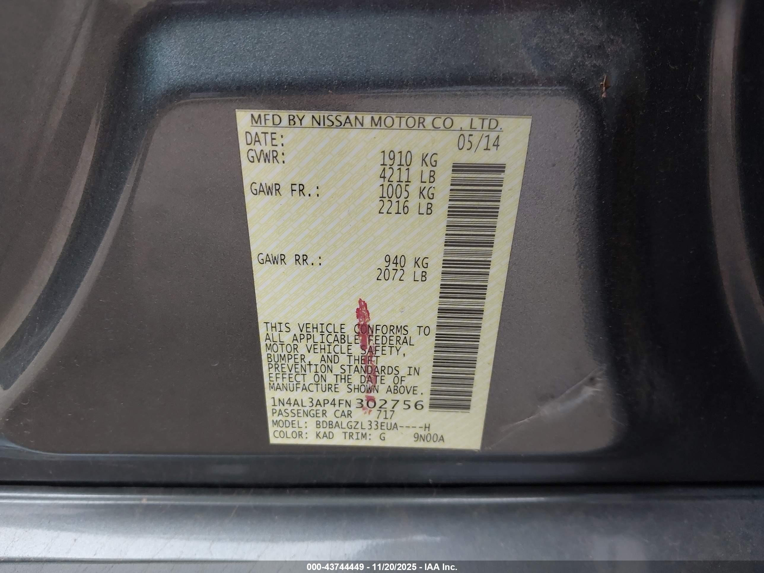 NISSAN ALTIMA image 9