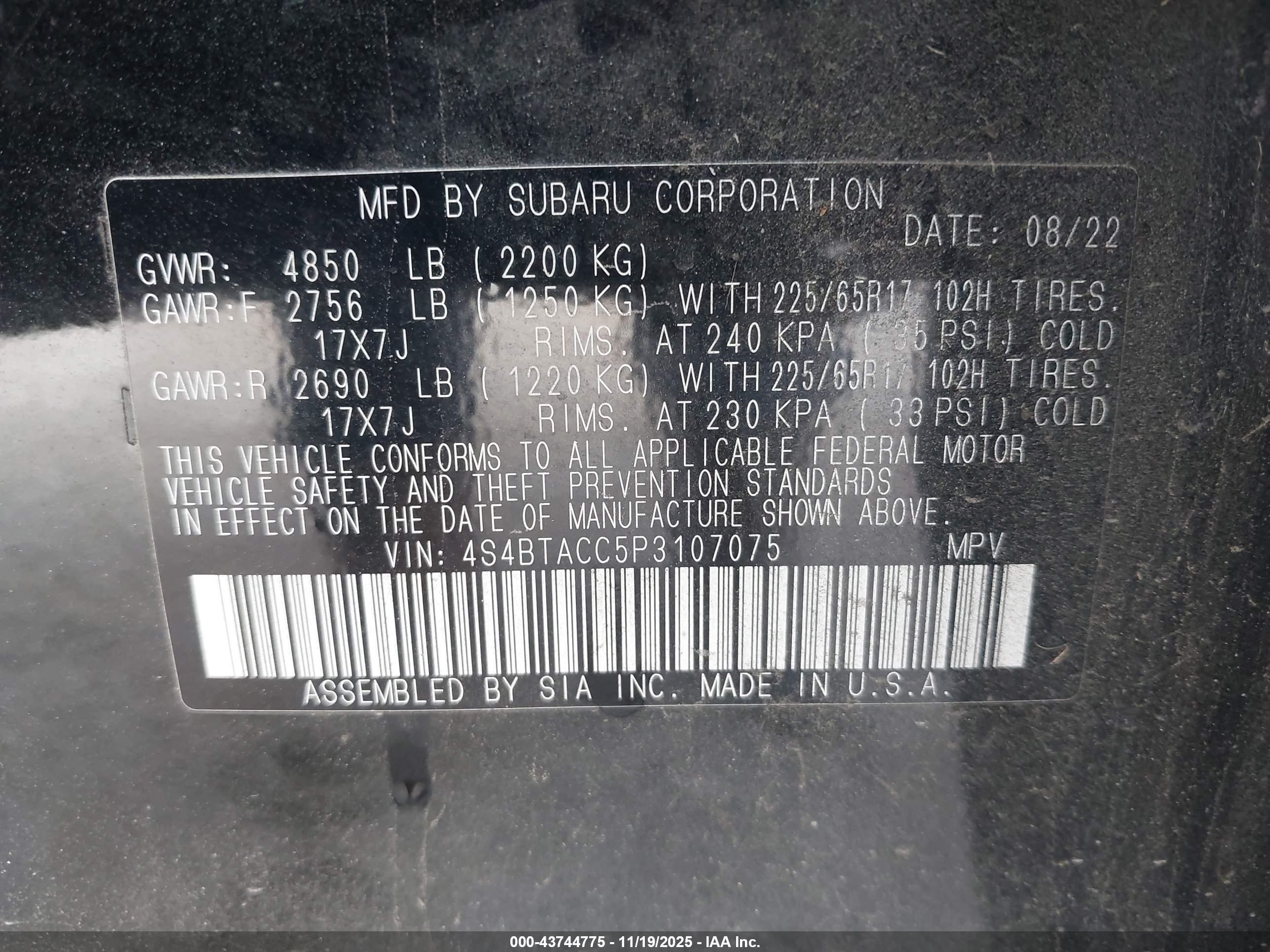 SUBARU OUTBACK image 9