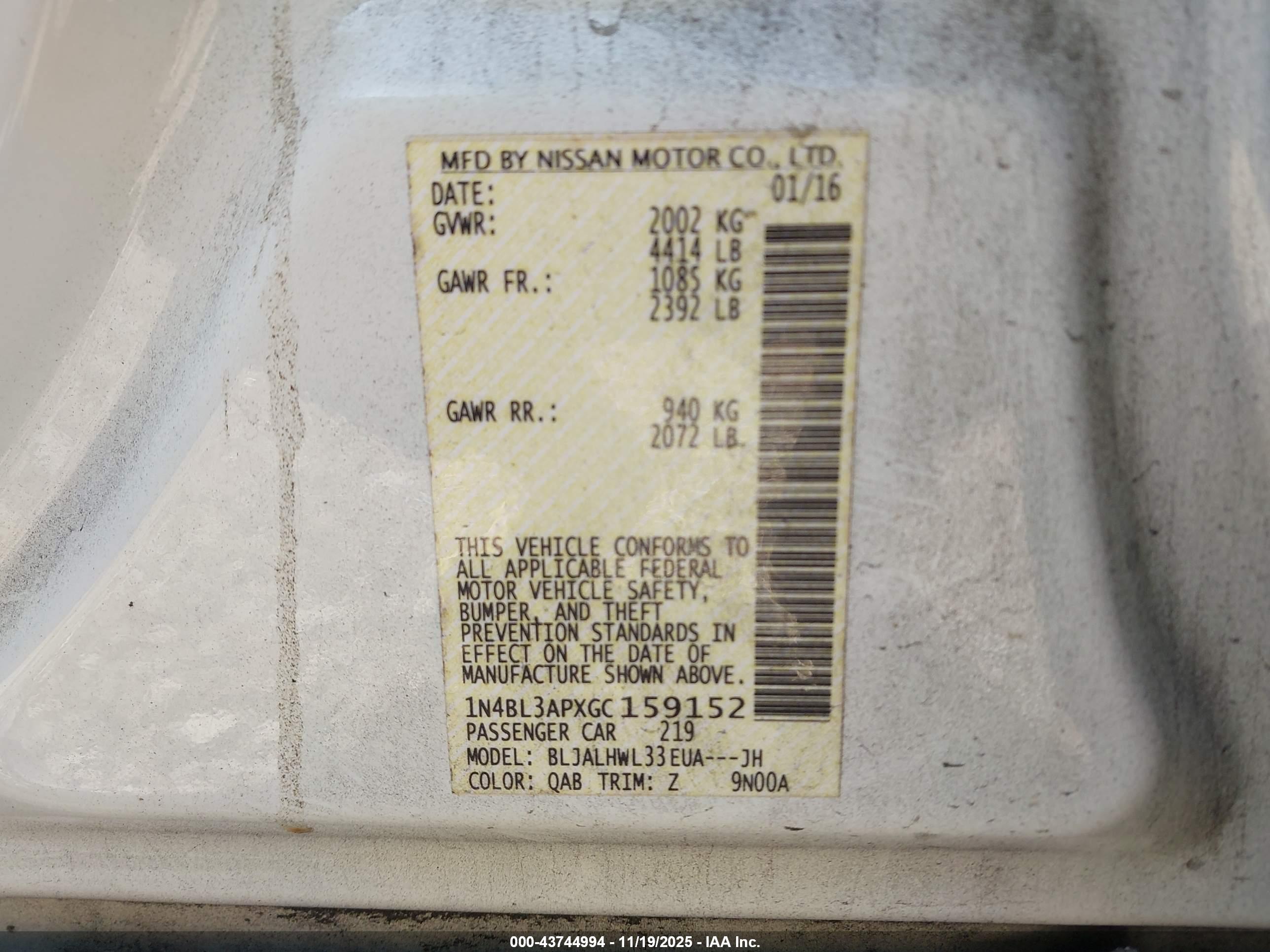NISSAN ALTIMA image 9