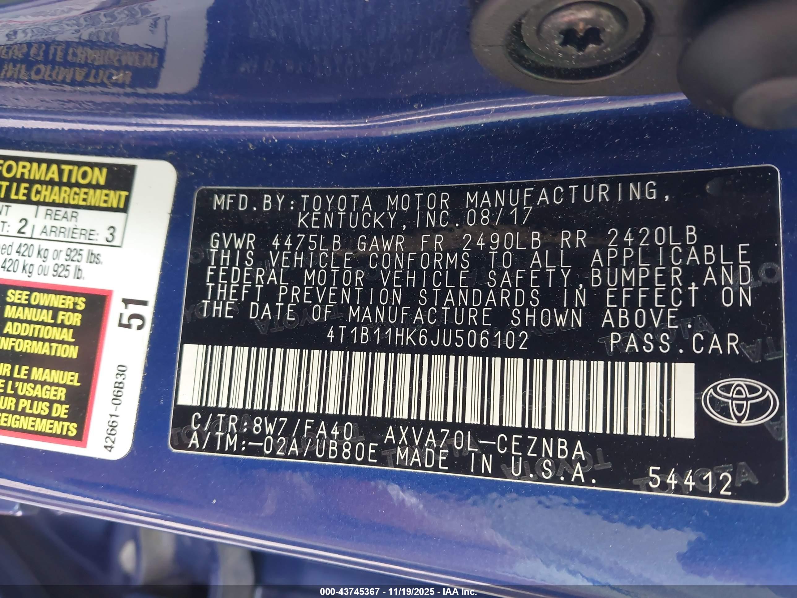 TOYOTA CAMRY image 9