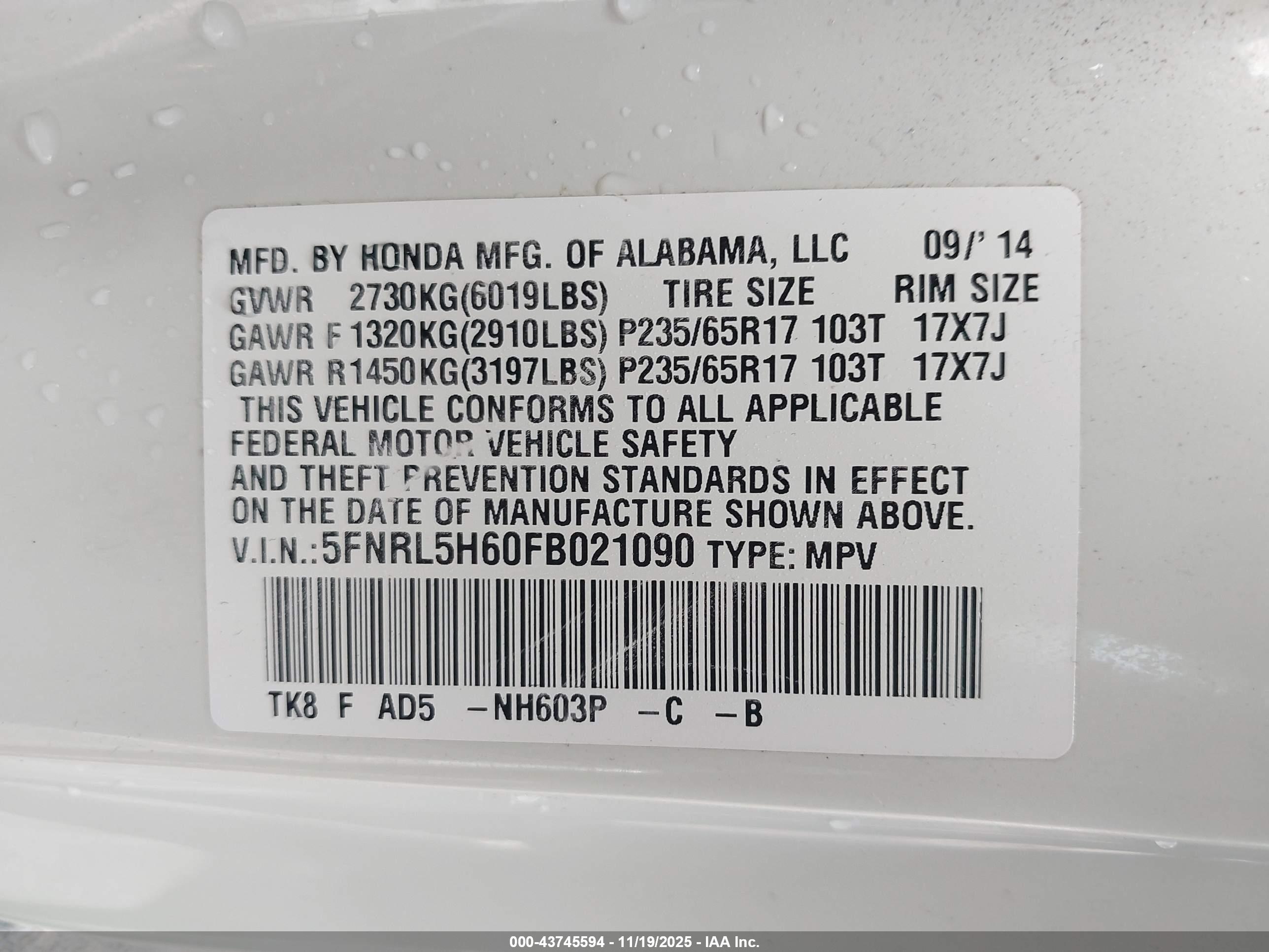HONDA ODYSSEY image 9