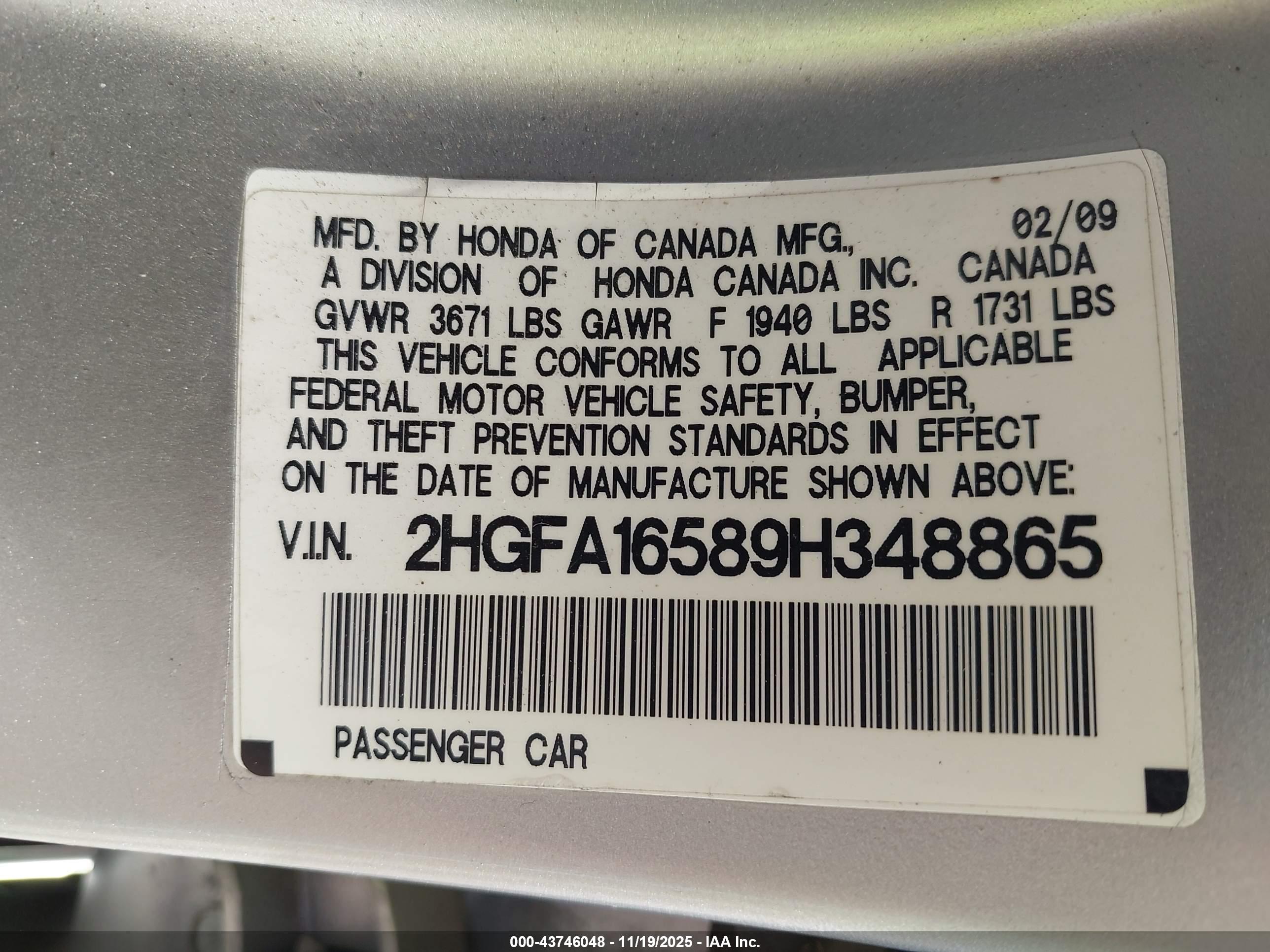 HONDA CIVIC image 9