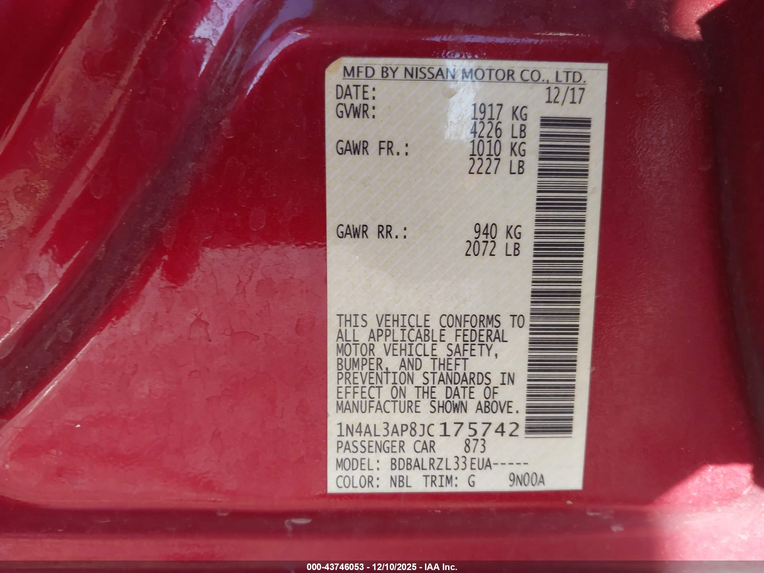 NISSAN ALTIMA image 9