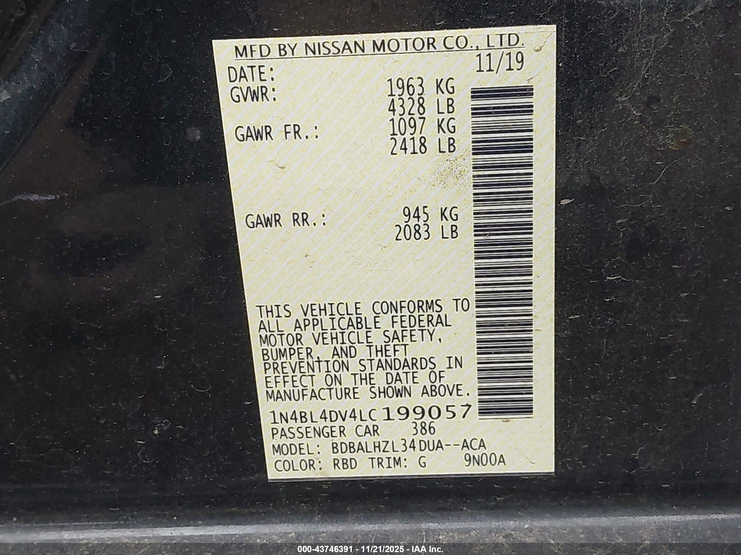 NISSAN ALTIMA image 9